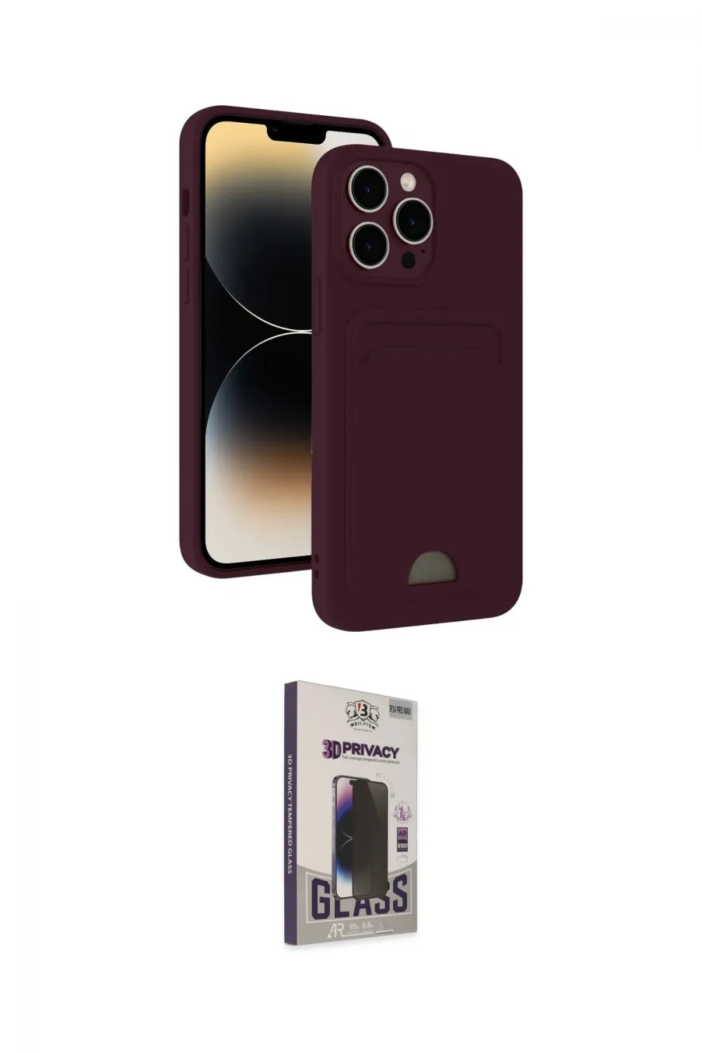 ieg™ iPhone 15 Pro Max Kılıf Vadi Çizgi Prime - Siyah Bilvis Hayalet Cam Ekran Koruyucu