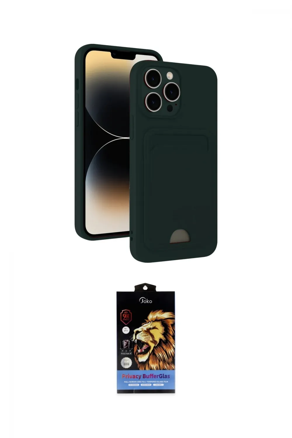 ieg™ iPhone 15 Pro Max Kılıf Vadi Çizgi Prime - Siyah Buffer Hayalet Cam Ekran Koruyucu