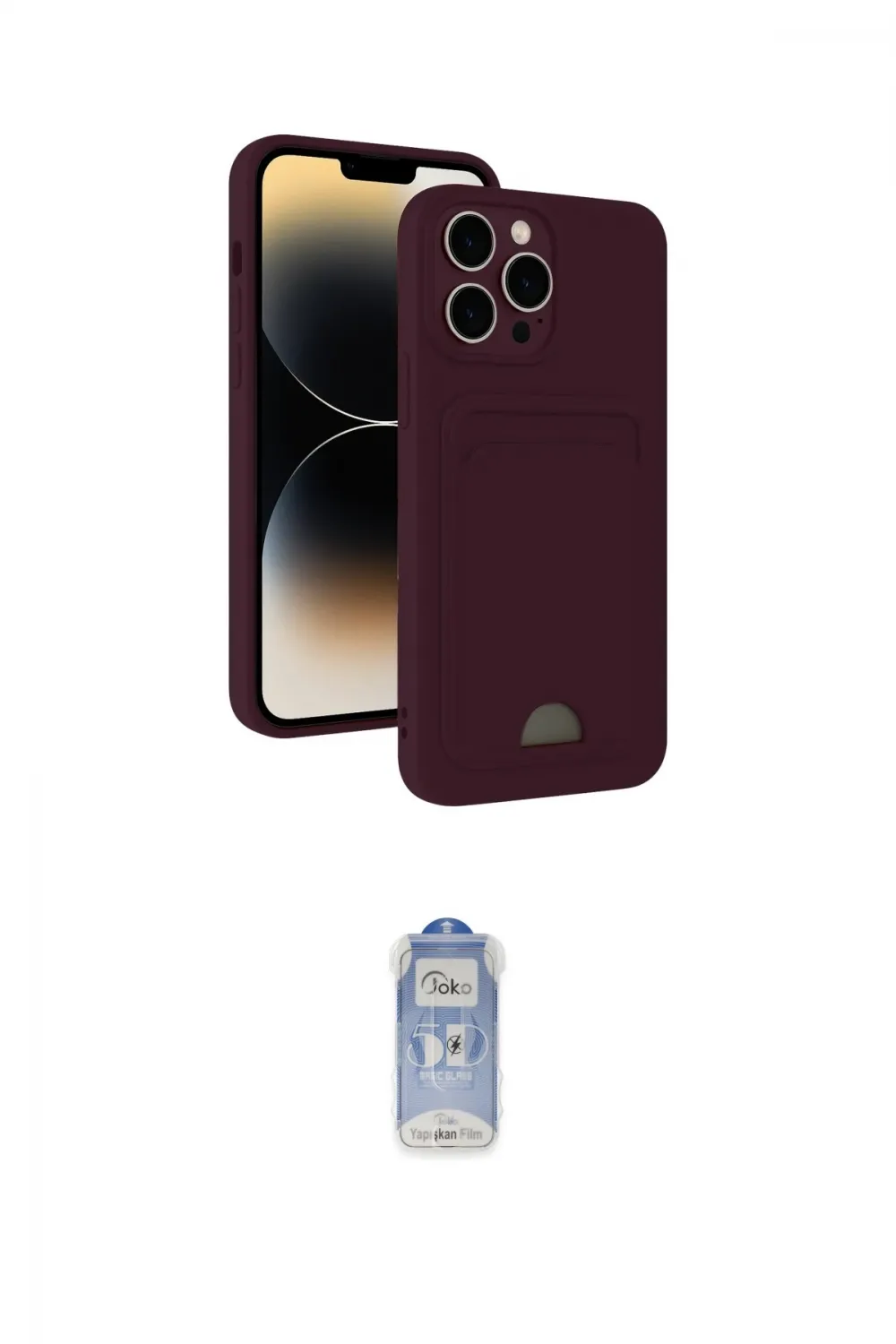 ieg™ iPhone 15 Pro Max Kılıf Vadi Çizgi Prime - Siyah Joko Magic 5D Cam
