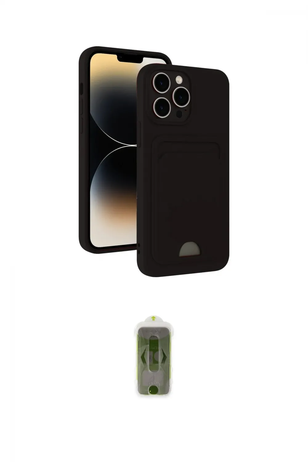 ieg™ iPhone 15 Pro Max Kılıf Vadi Çizgi Prime - Siyah Joko Magic 5D Hayalet Cam