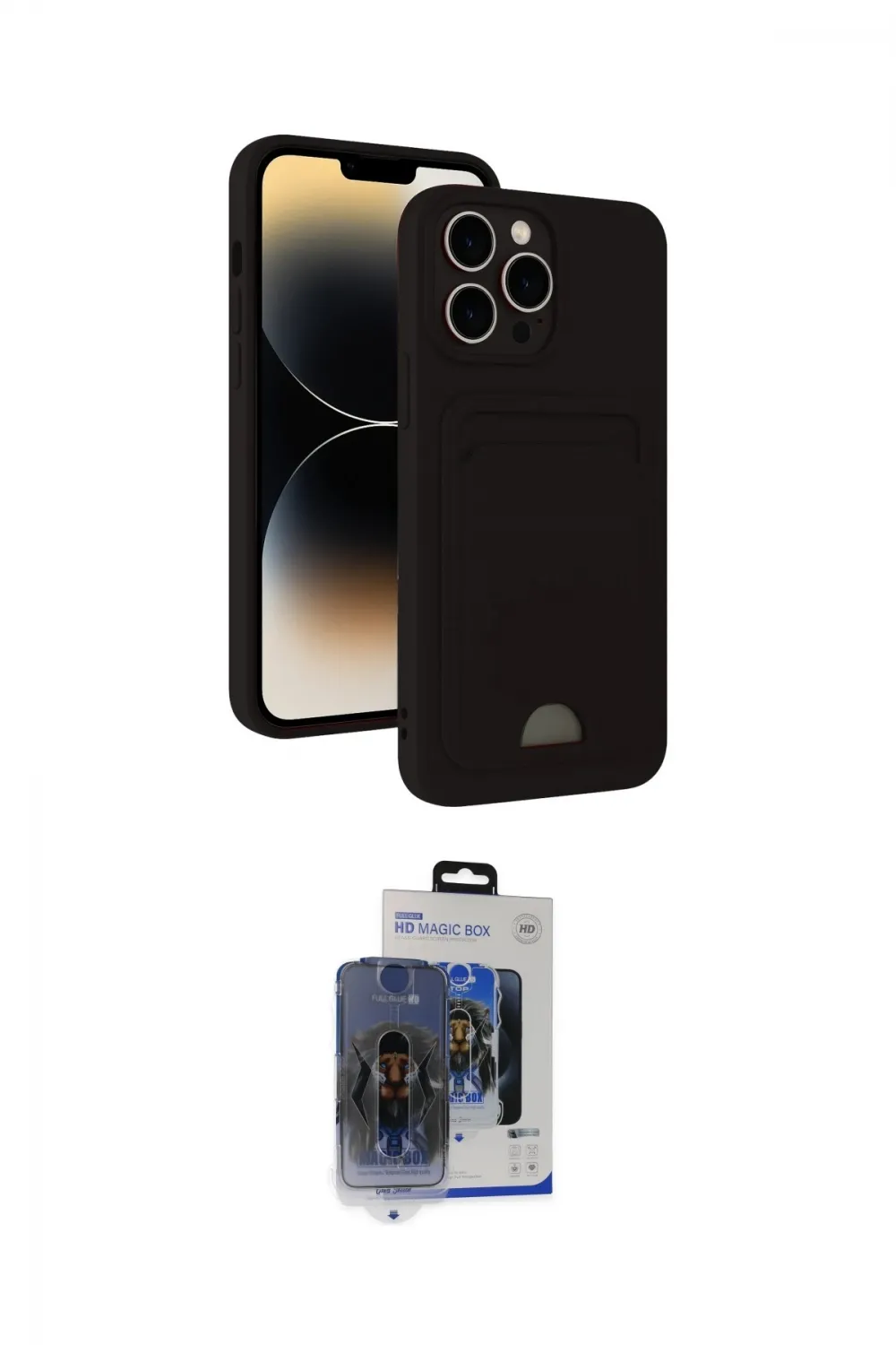 ieg™ iPhone 15 Pro Max Kılıf Vadi Çizgi Prime - Siyah Vanessa Magic Cam