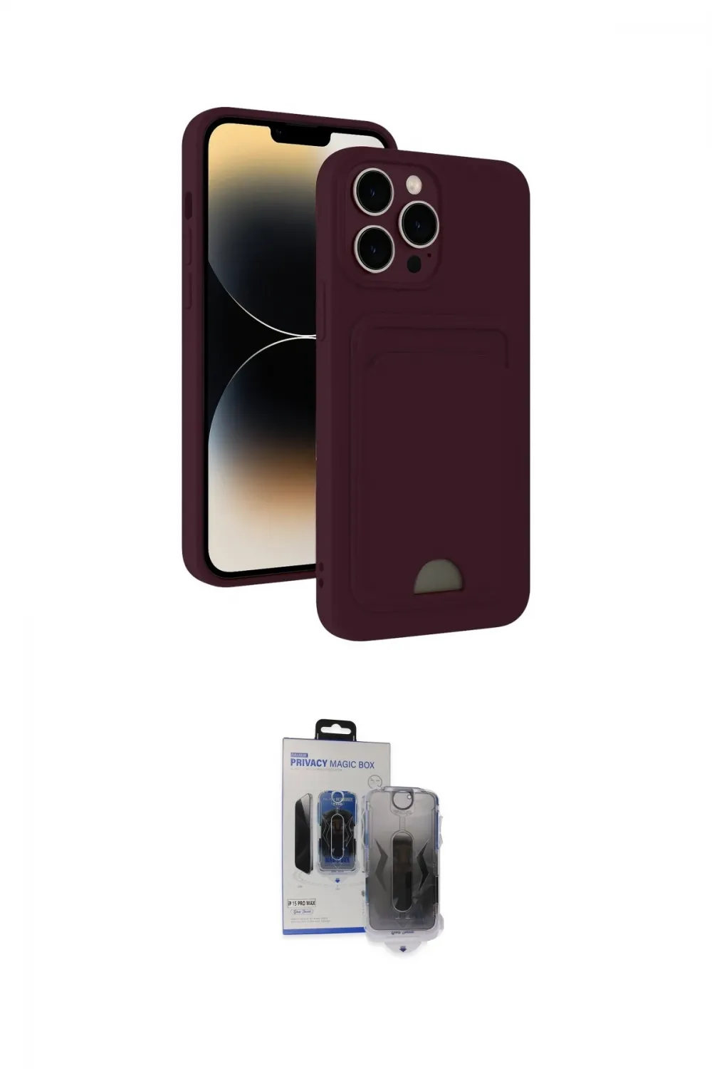 ieg™ iPhone 15 Pro Max Kılıf Vadi Çizgi Prime - Siyah Vanessa Magic Hayalet Cam