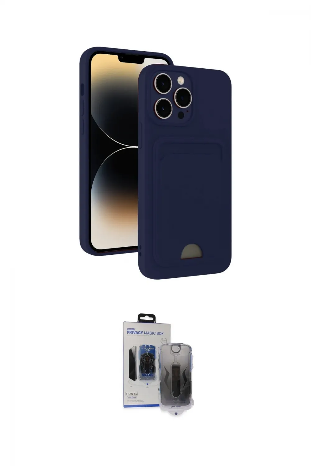 ieg™ iPhone 15 Pro Max Kılıf Vadi Çizgi Prime - Siyah Vanessa Magic Hayalet Cam