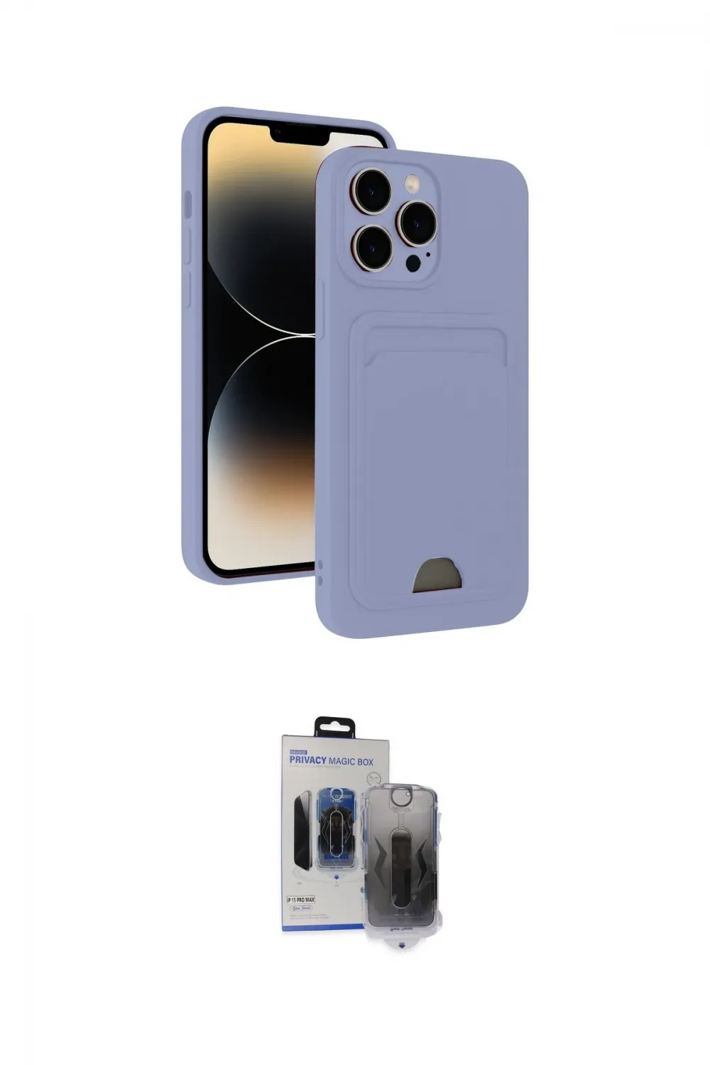 ieg™ iPhone 15 Pro Max Kılıf Vadi Çizgi Prime - Siyah Vanessa Magic Hayalet Cam