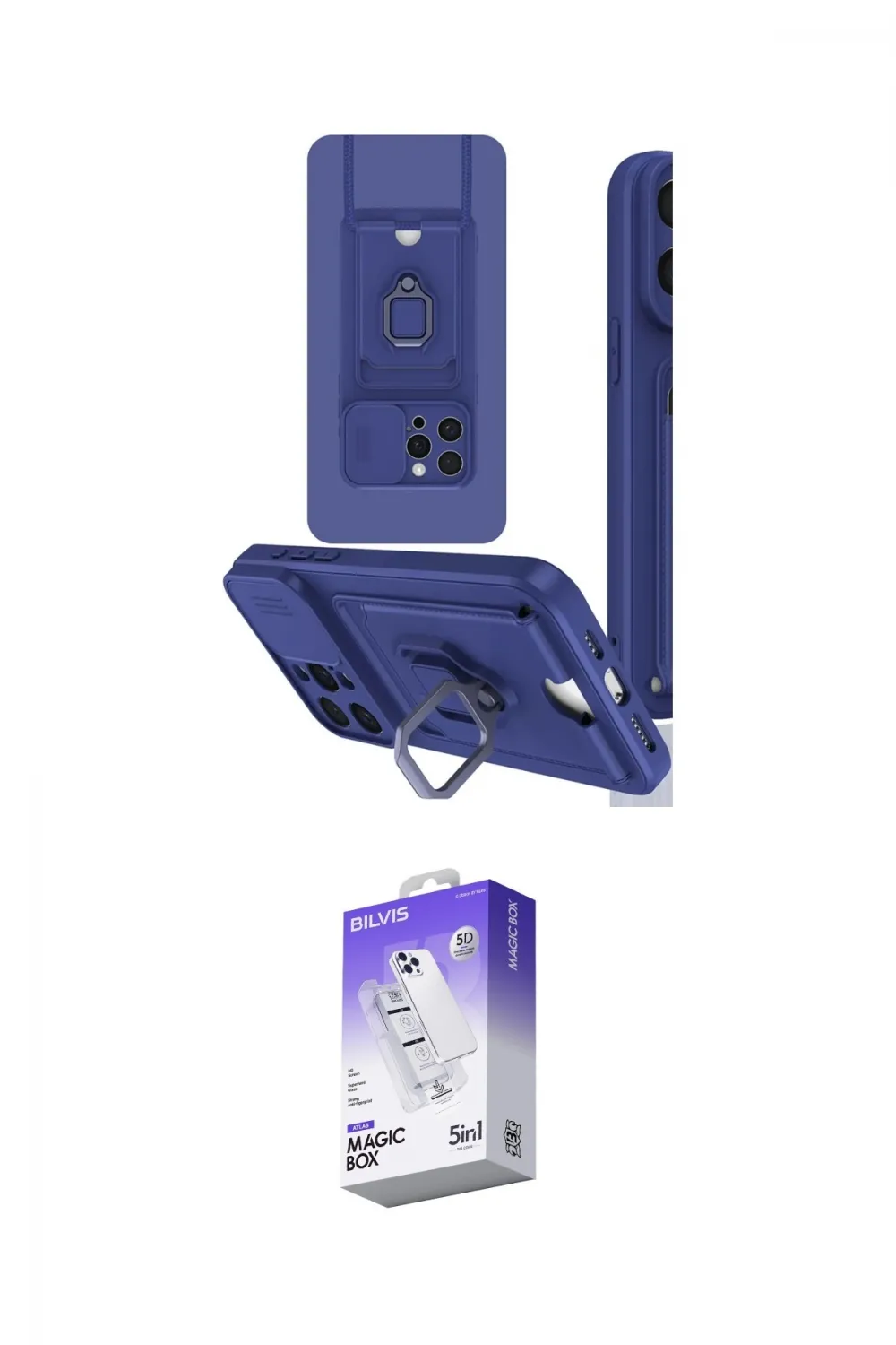 ieg™ iPhone 15 Pro Max Kılıf Vadi Form Prime - Siyah Bilvis 5in1 3D Magic Cam Ekran Koruyucu