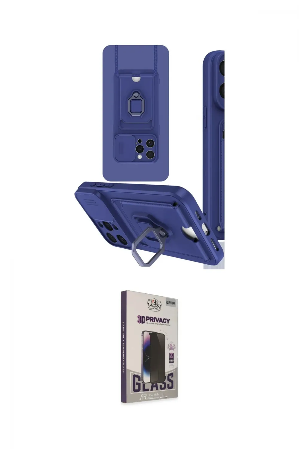 ieg™ iPhone 15 Pro Max Kılıf Vadi Form Prime - Siyah Bilvis Hayalet Cam Ekran Koruyucu