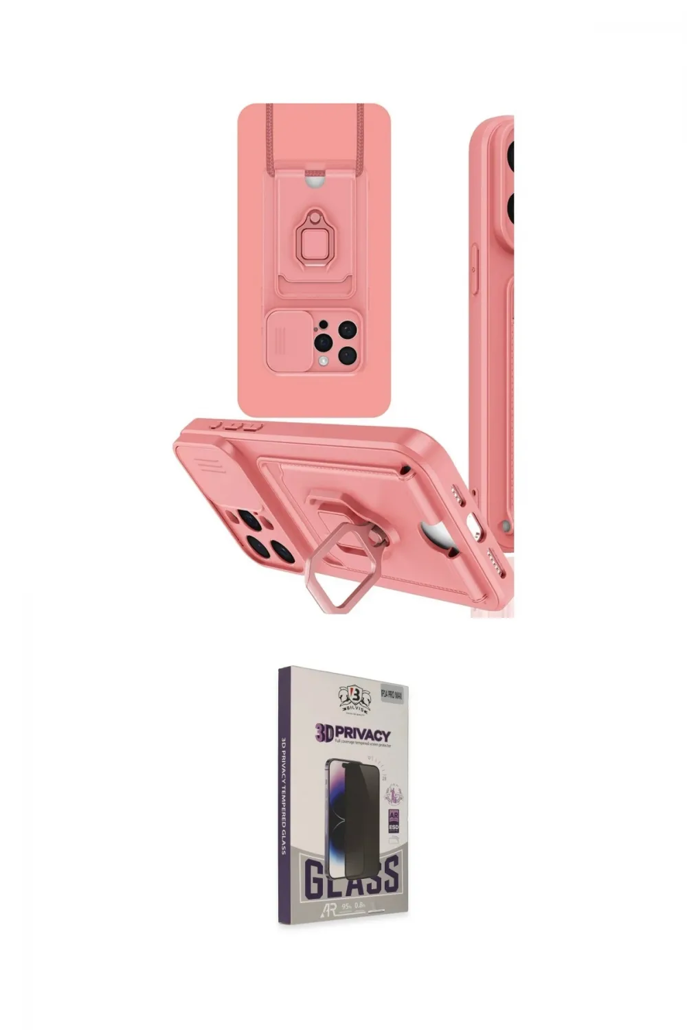 ieg™ iPhone 15 Pro Max Kılıf Vadi Form Prime - Siyah Bilvis Hayalet Cam Ekran Koruyucu