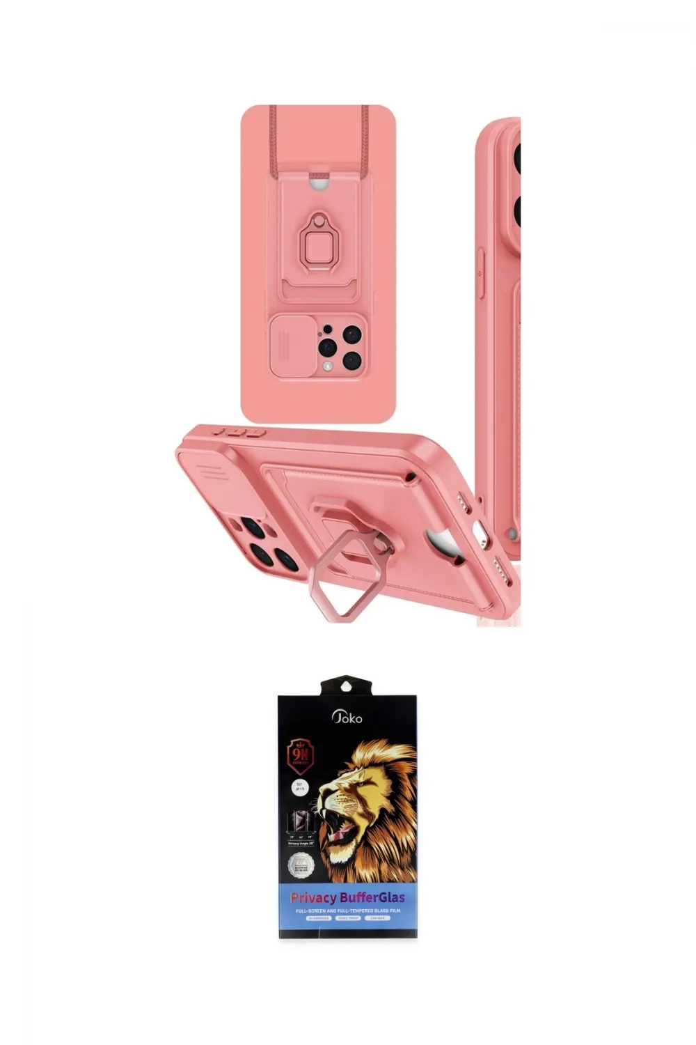 ieg™ iPhone 15 Pro Max Kılıf Vadi Form Prime - Siyah Buffer Hayalet Cam Ekran Koruyucu
