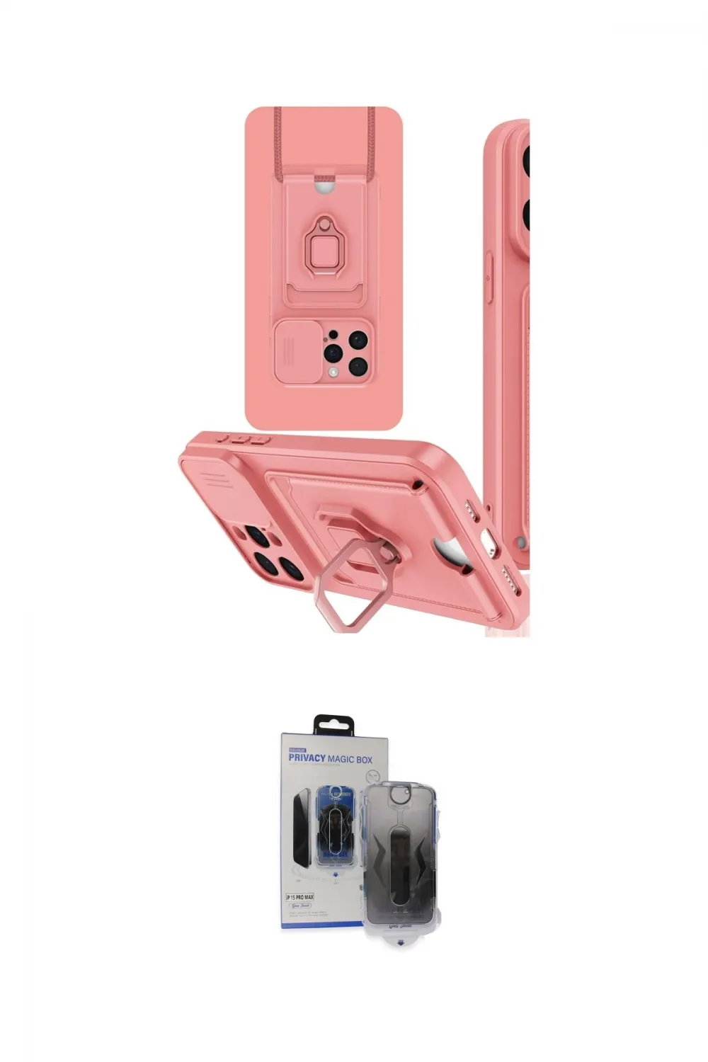 ieg™ iPhone 15 Pro Max Kılıf Vadi Form Prime - Siyah Vanessa Magic Hayalet Cam