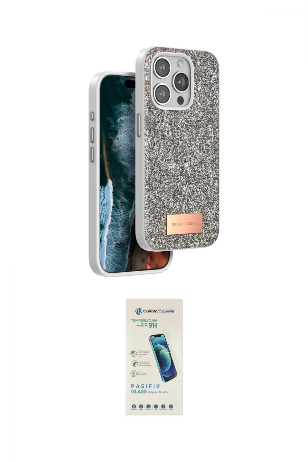 ieg™ iPhone 15 Pro Max Kılıf Vadi Klasik Serisi - Şeffaf Pasifik Cam Ekran Koruyucu