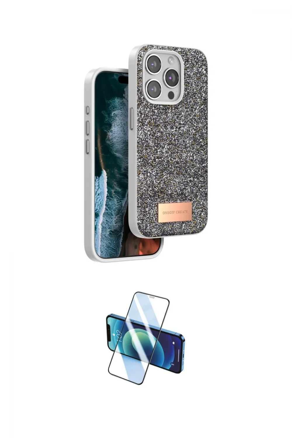 ieg™ iPhone 15 Pro Max Kılıf Vadi Klasik Serisi - Siyah 3D Antistatik Seramik Nano Ekran Koruyucu