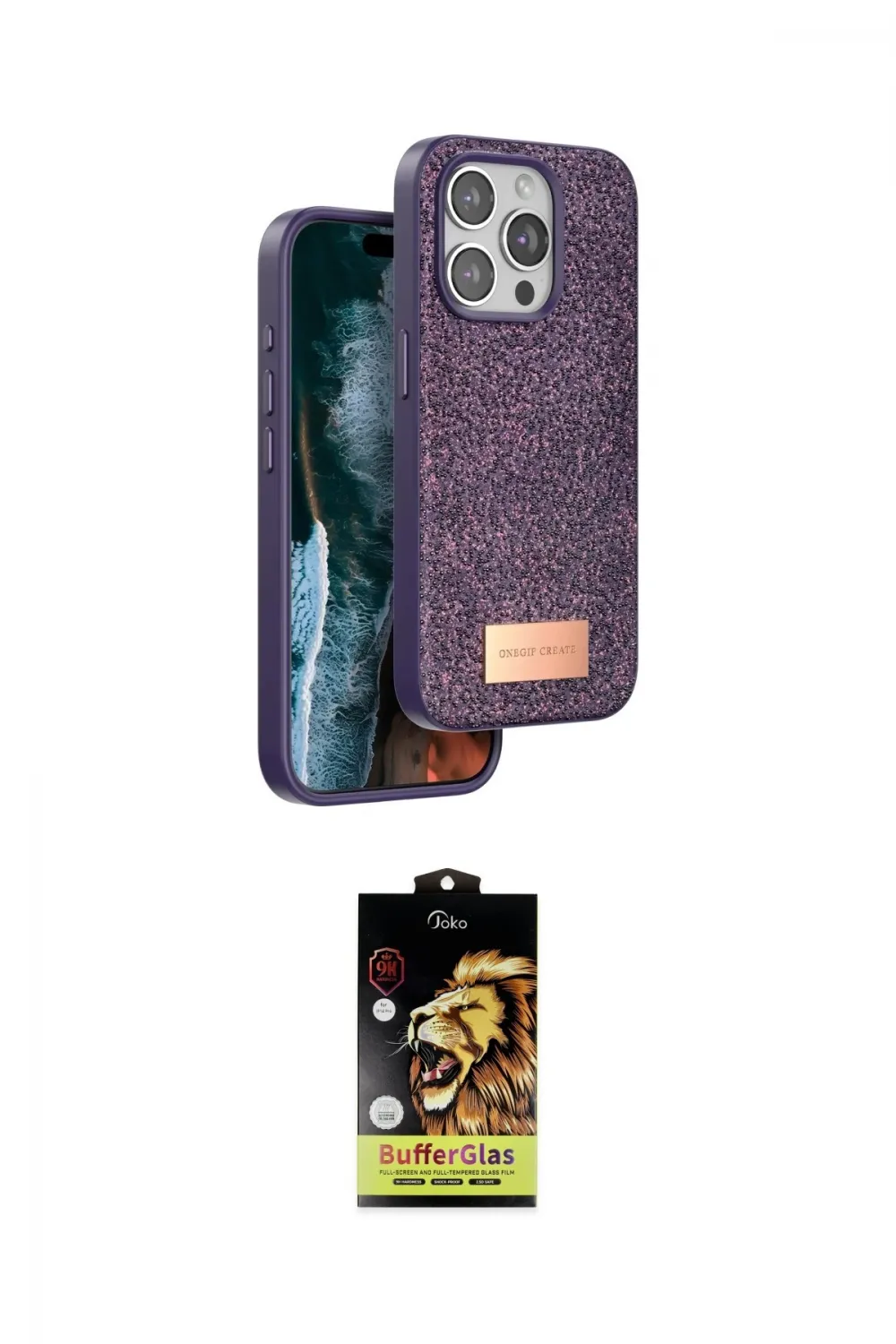 ieg™ iPhone 15 Pro Max Kılıf Vadi Klasik Serisi - Siyah Buffer Cam Ekran Koruyucu