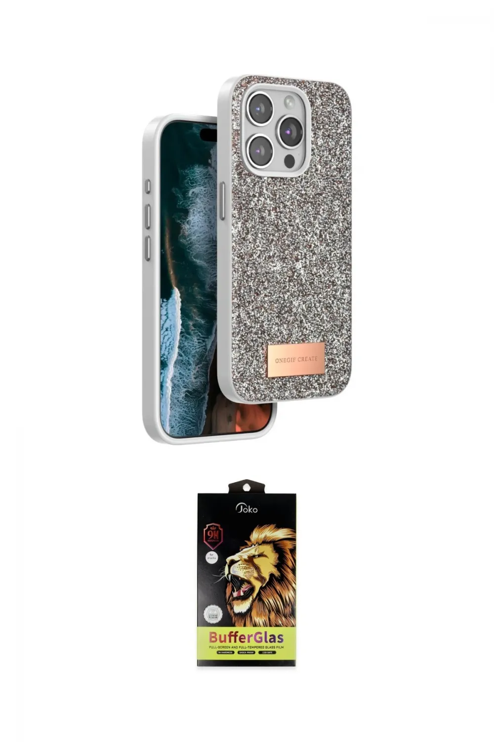 ieg™ iPhone 15 Pro Max Kılıf Vadi Klasik Serisi - Siyah Buffer Cam Ekran Koruyucu