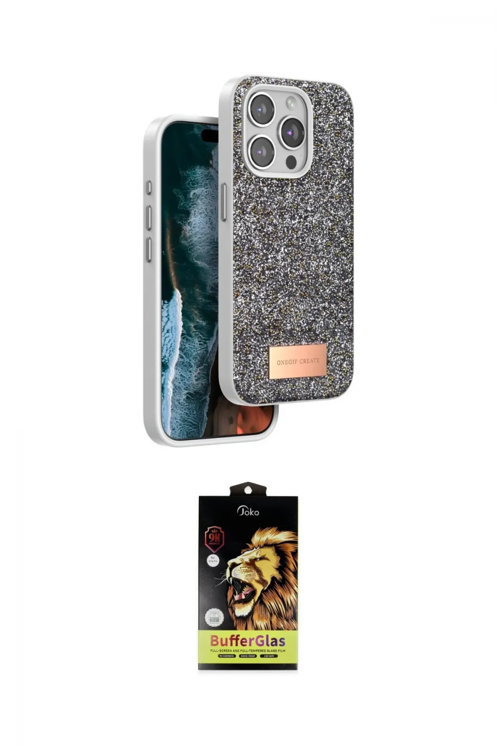 ieg™ iPhone 15 Pro Max Kılıf Vadi Klasik Serisi - Siyah Buffer Cam Ekran Koruyucu