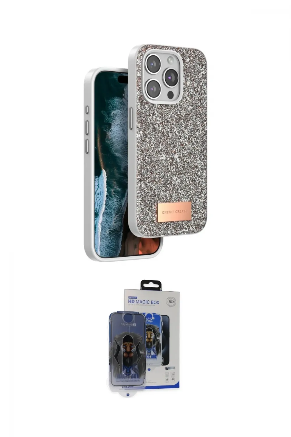 ieg™ iPhone 15 Pro Max Kılıf Vadi Klasik Serisi - Siyah Vanessa Magic Cam