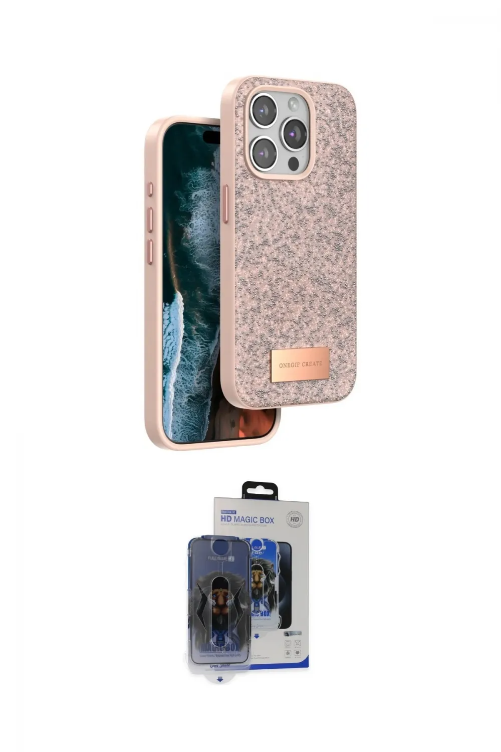 ieg™ iPhone 15 Pro Max Kılıf Vadi Klasik Serisi - Siyah Vanessa Magic Cam