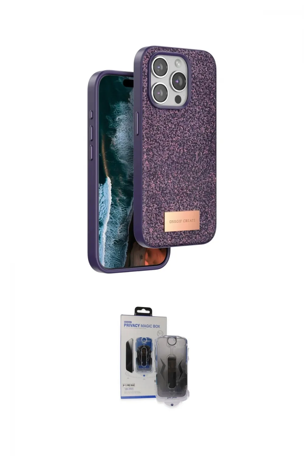 ieg™ iPhone 15 Pro Max Kılıf Vadi Klasik Serisi - Siyah Vanessa Magic Hayalet Cam