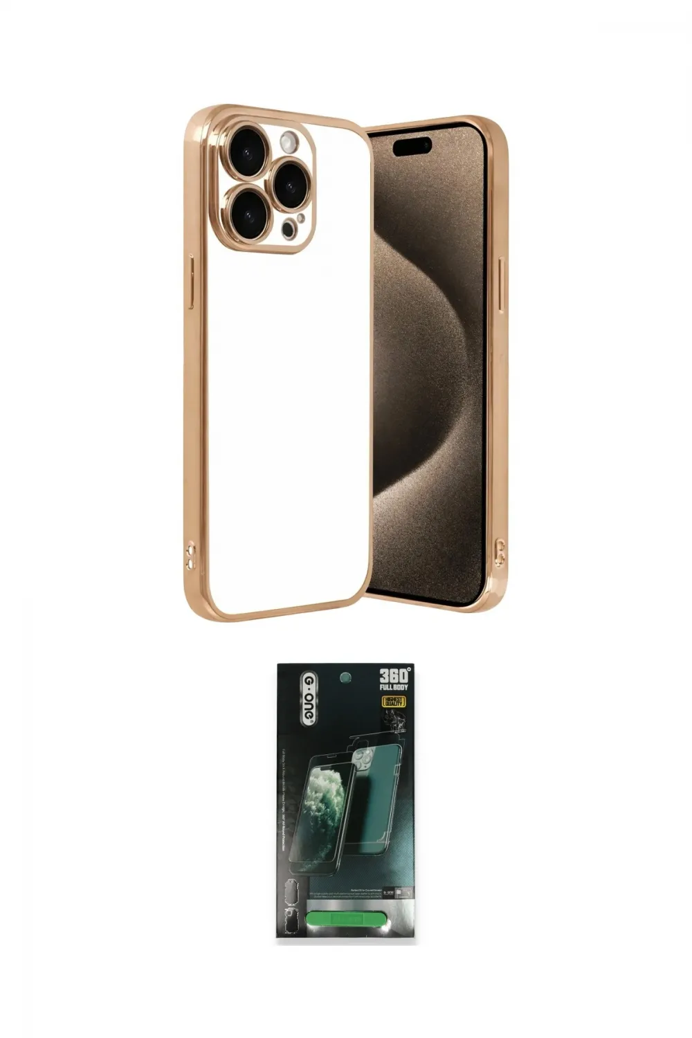 ieg™ iPhone 15 Pro Max Kılıf Vadi Minimal - Siyah 360 Mat Full Body Arka Koruyucu