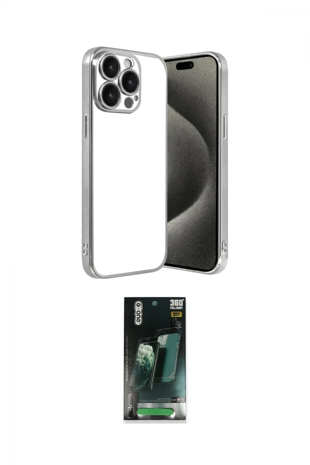 ieg™ iPhone 15 Pro Max Kılıf Vadi Minimal - Siyah 360 Mat Full Body Arka Koruyucu