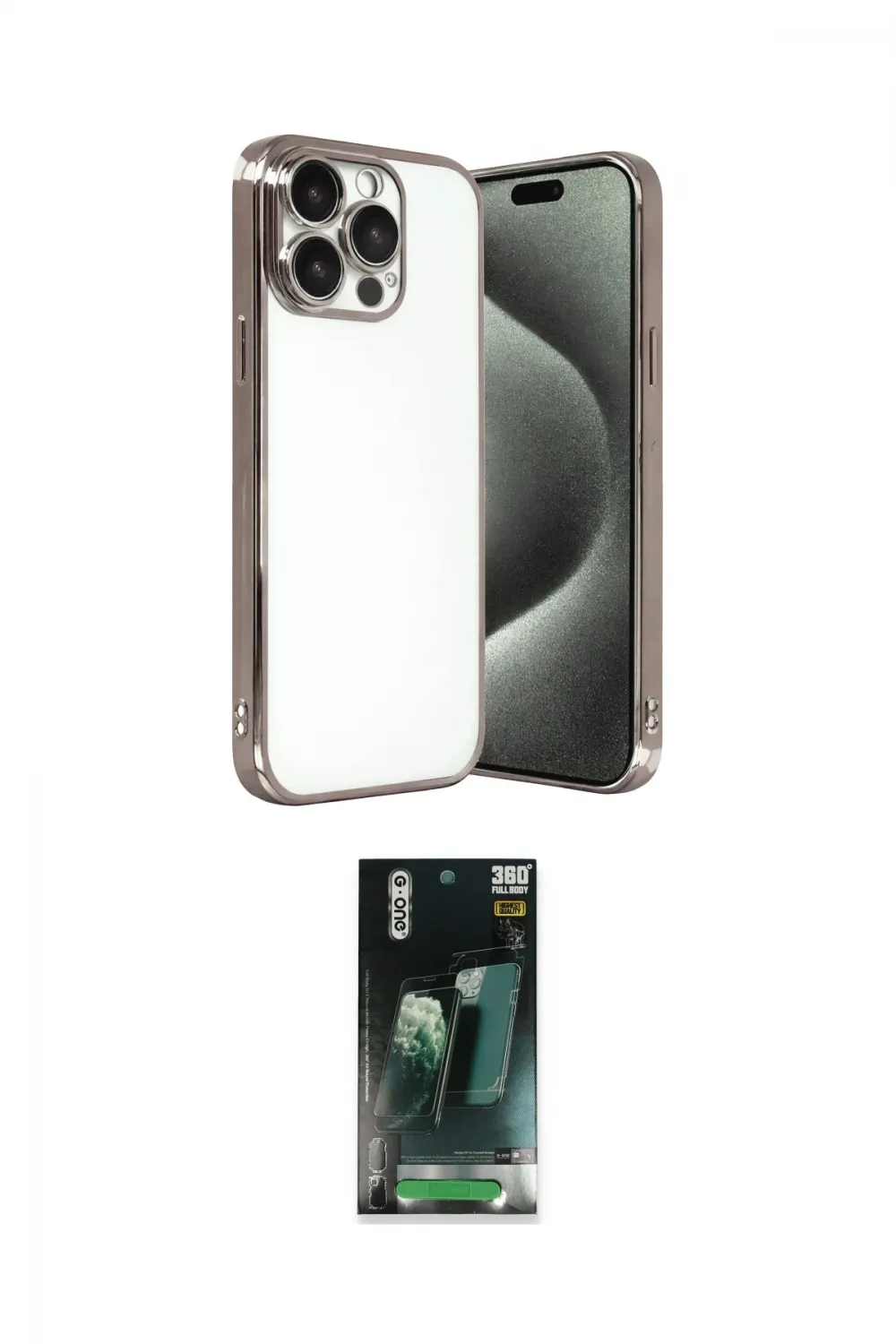 ieg™ iPhone 15 Pro Max Kılıf Vadi Minimal - Siyah 360 Mat Full Body Arka Koruyucu