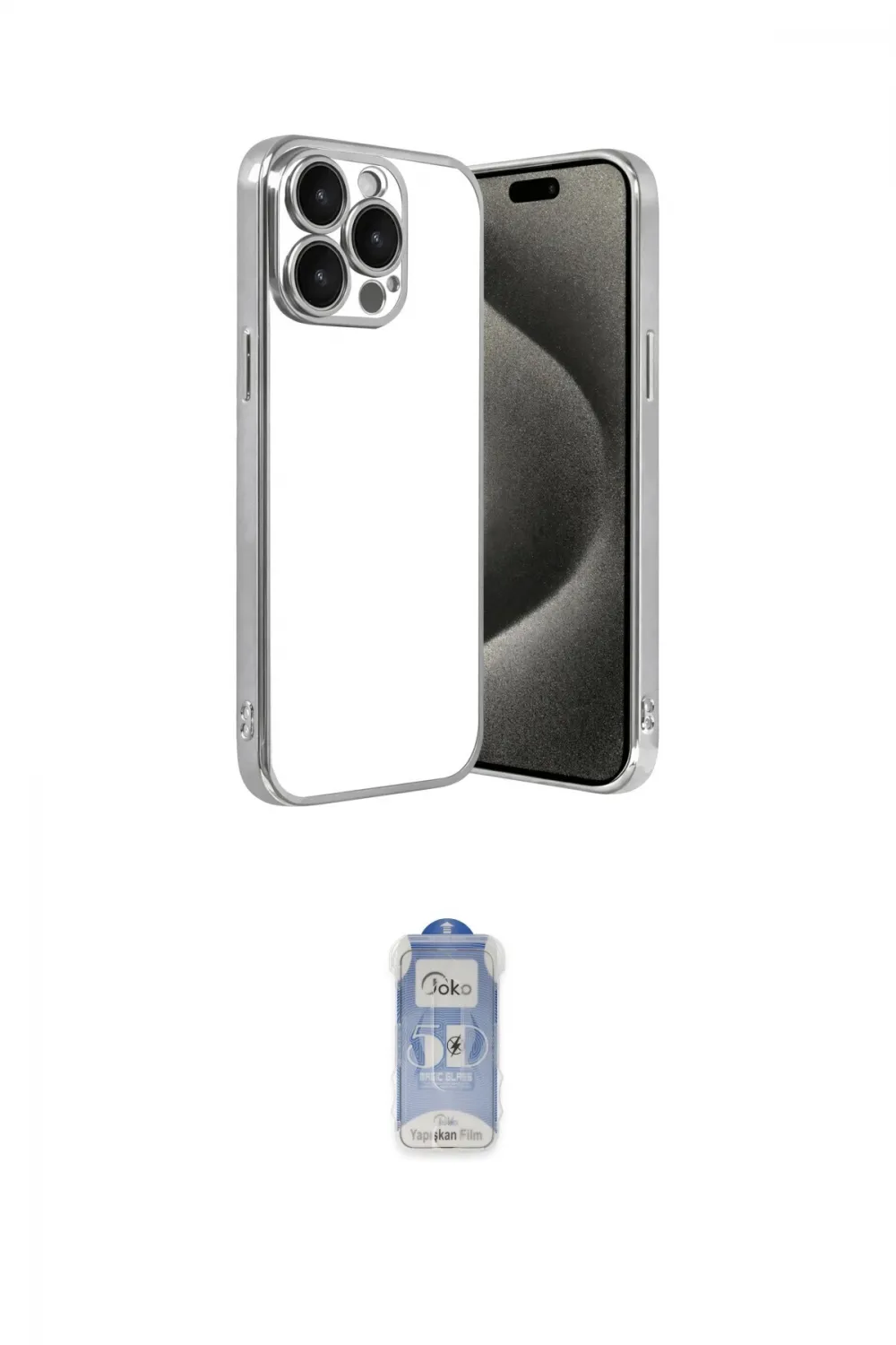ieg™ iPhone 15 Pro Max Kılıf Vadi Minimal - Siyah Joko Magic 5D Cam