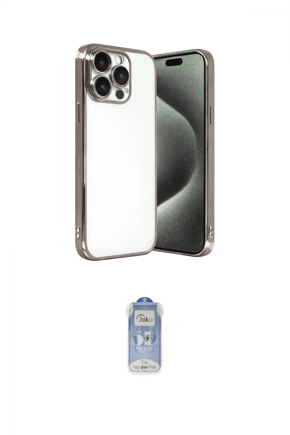 ieg™ iPhone 15 Pro Max Kılıf Vadi Minimal - Siyah Joko Magic 5D Cam
