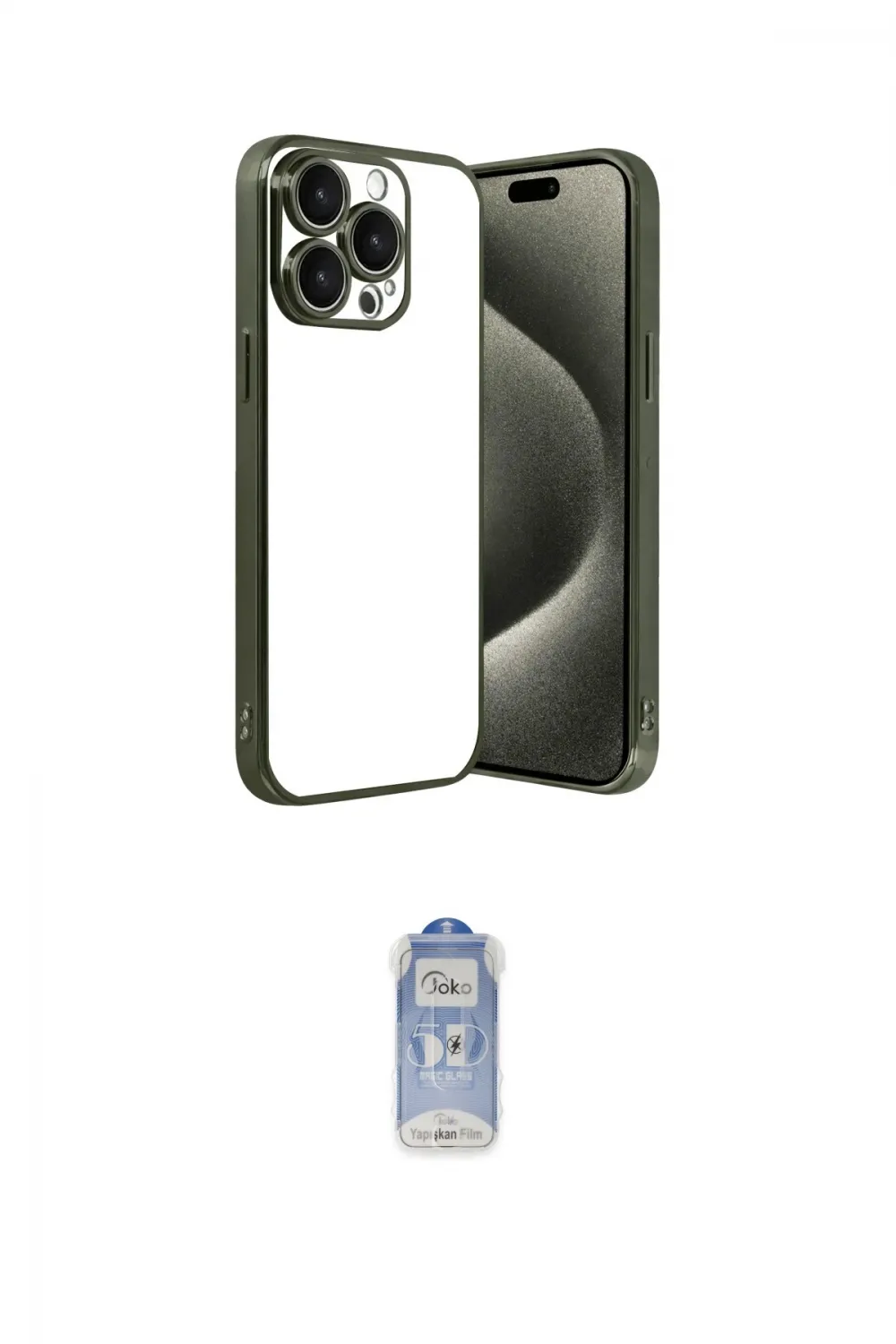 ieg™ iPhone 15 Pro Max Kılıf Vadi Minimal - Siyah Joko Magic 5D Cam