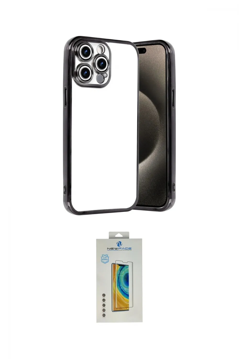 ieg™ iPhone 15 Pro Max Kılıf Vadi Minimal - Siyah Polymer Nano Ekran Koruyucu