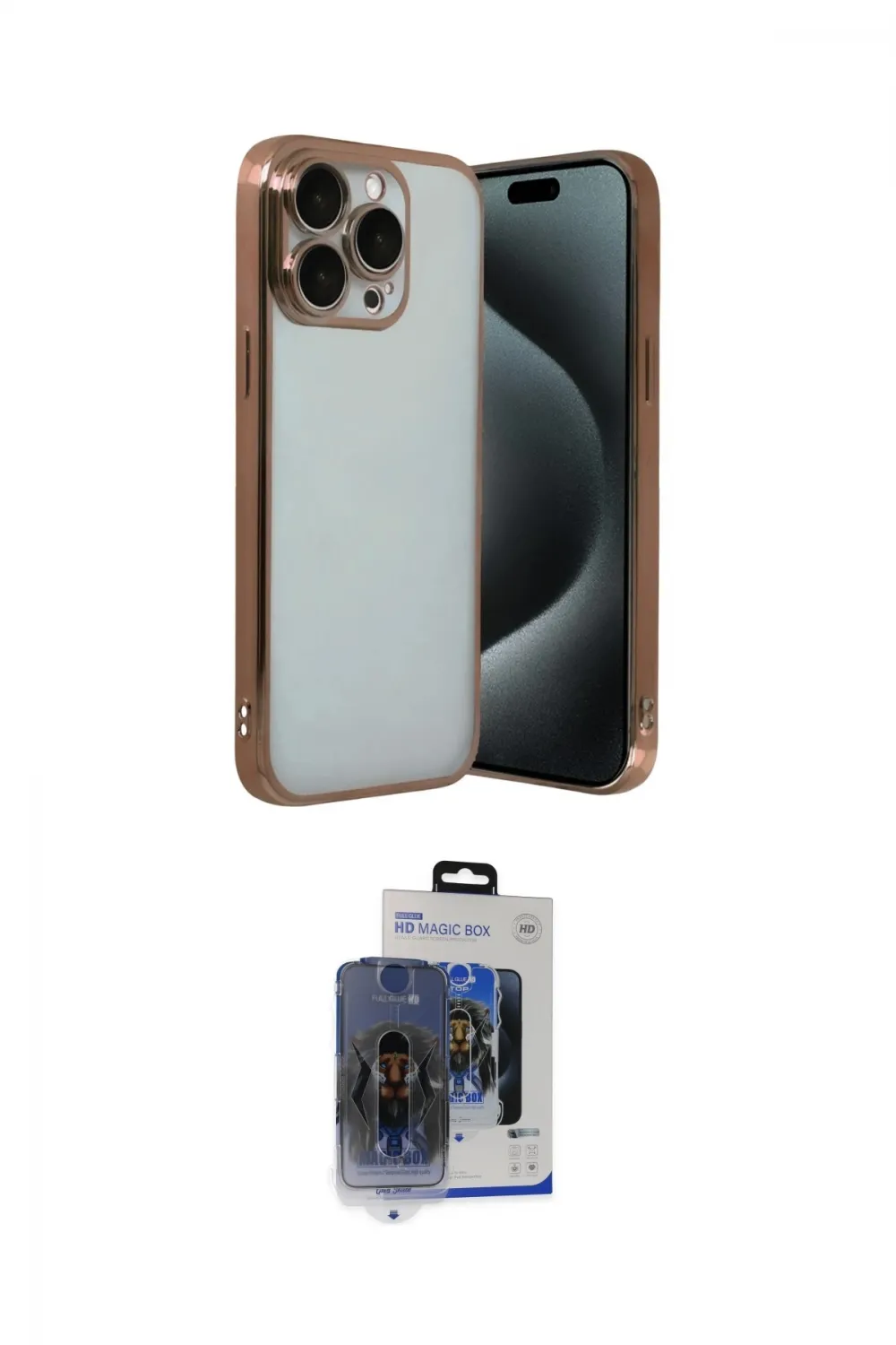 ieg™ iPhone 15 Pro Max Kılıf Vadi Minimal - Siyah Vanessa Magic Cam