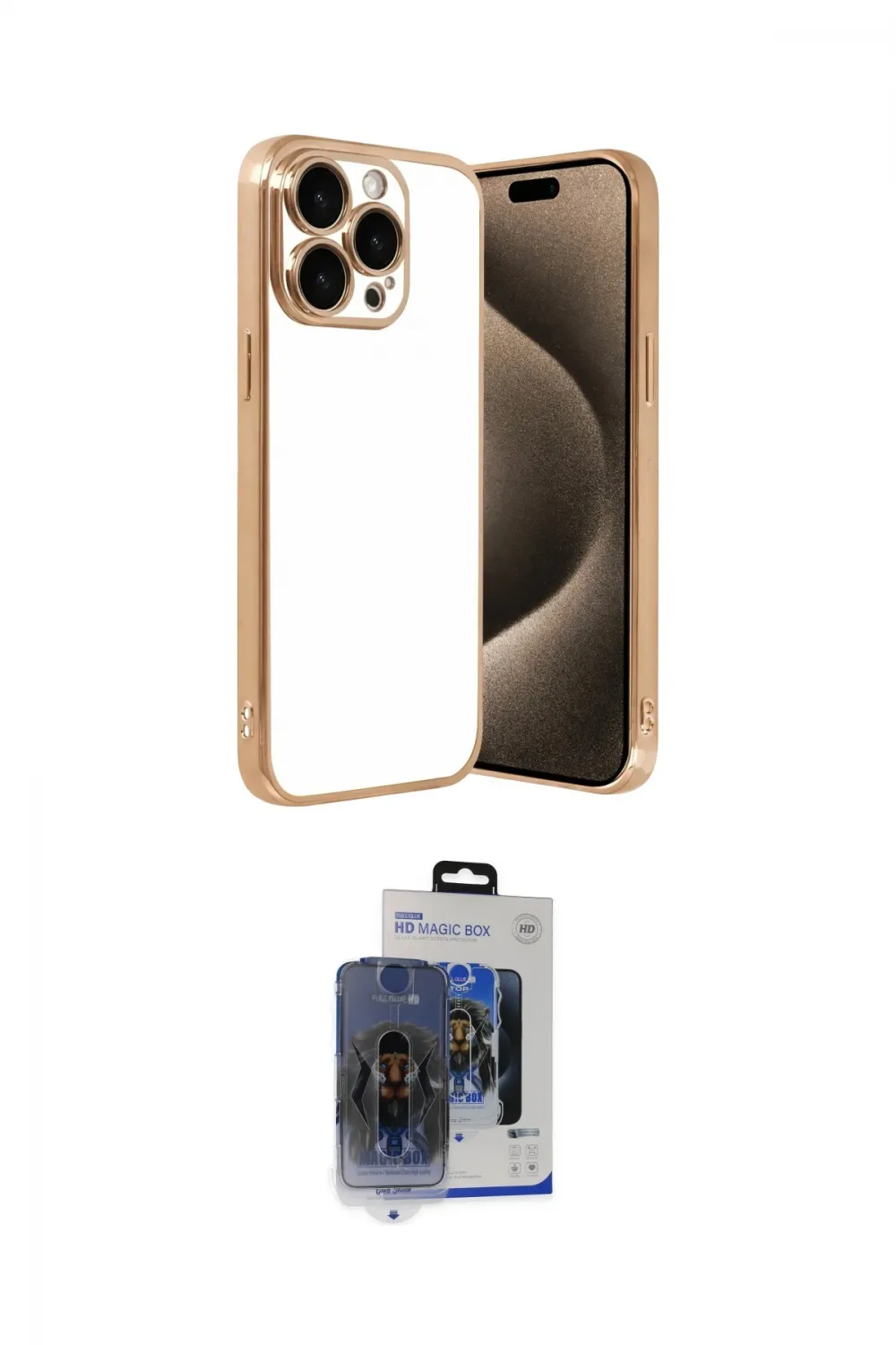 ieg™ iPhone 15 Pro Max Kılıf Vadi Minimal - Siyah Vanessa Magic Cam