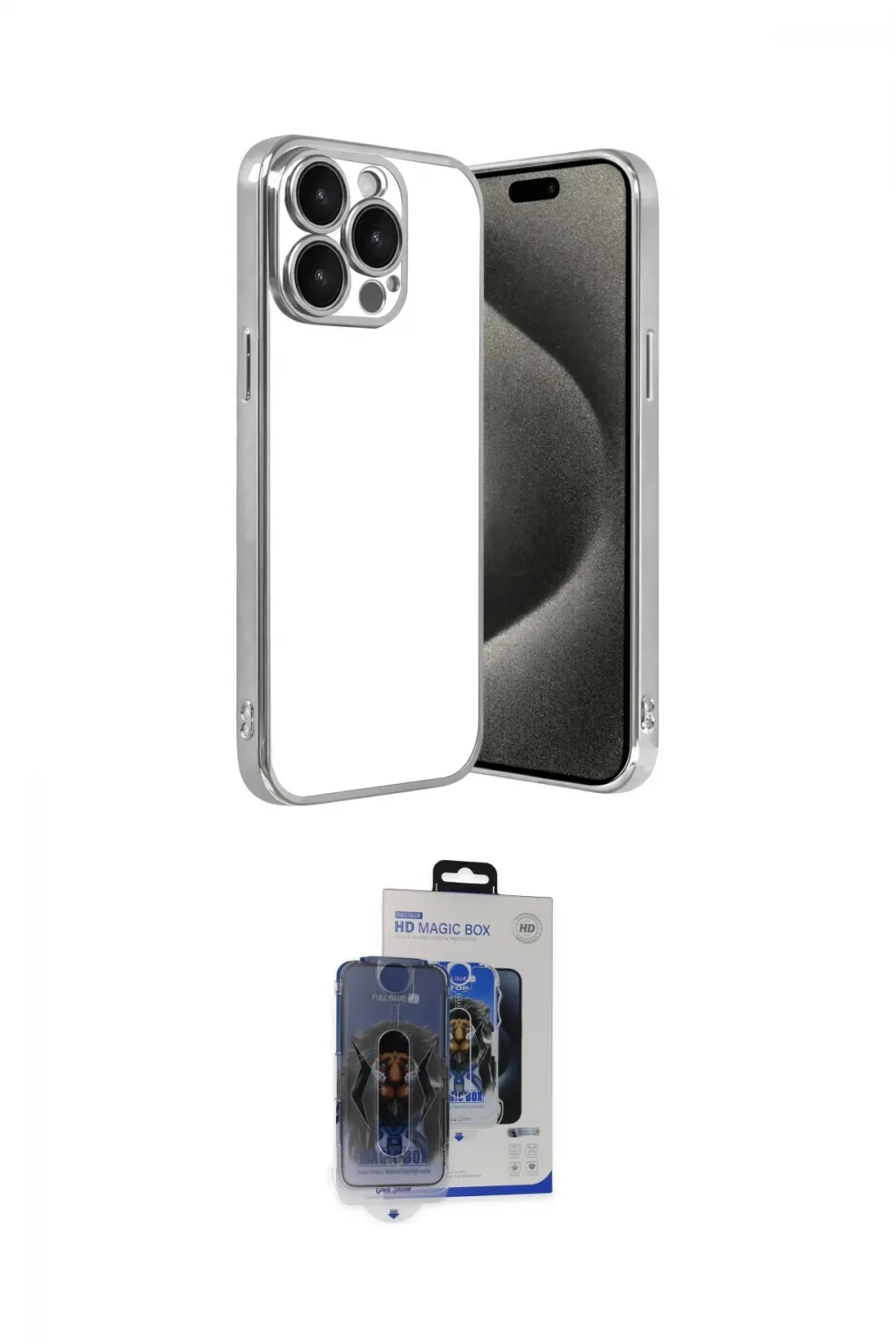 ieg™ iPhone 15 Pro Max Kılıf Vadi Minimal - Siyah Vanessa Magic Cam