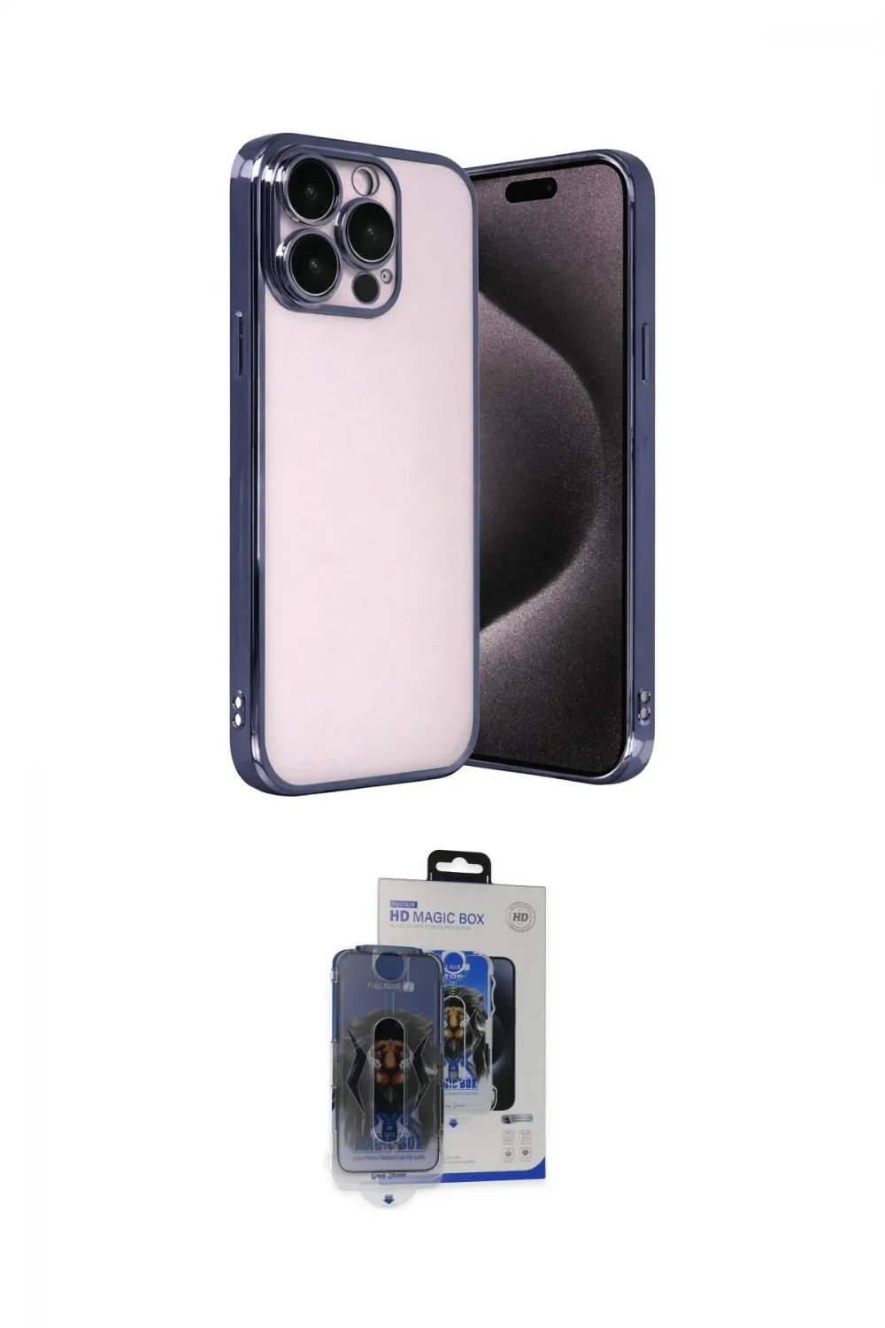 ieg™ iPhone 15 Pro Max Kılıf Vadi Minimal - Siyah Vanessa Magic Cam