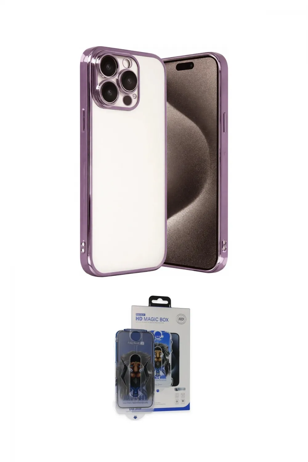 ieg™ iPhone 15 Pro Max Kılıf Vadi Minimal - Siyah Vanessa Magic Cam