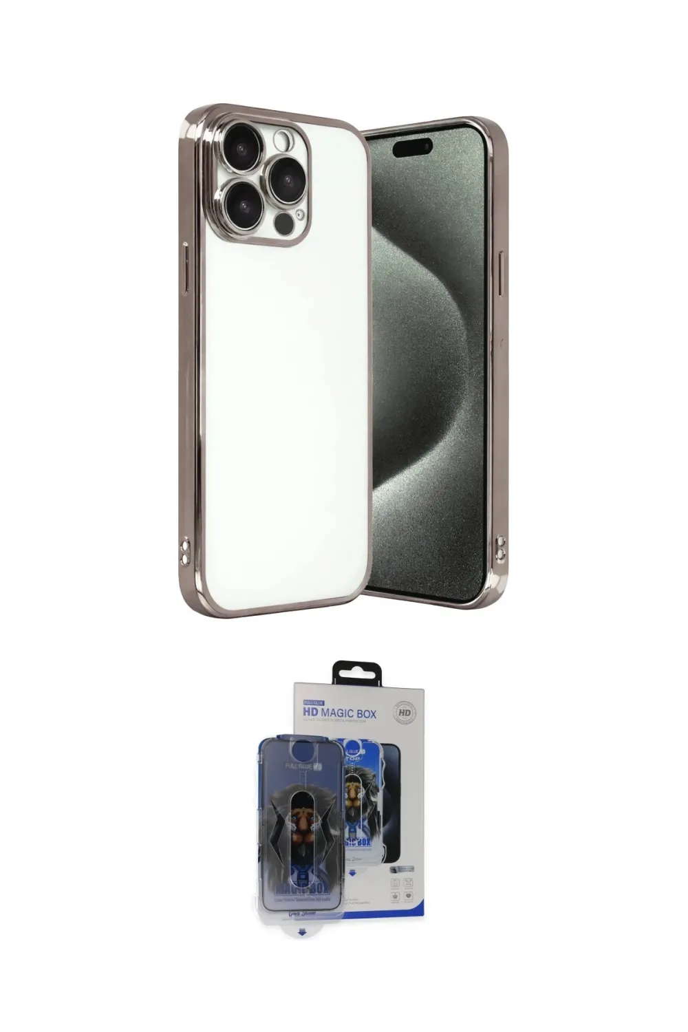 ieg™ iPhone 15 Pro Max Kılıf Vadi Minimal - Siyah Vanessa Magic Cam