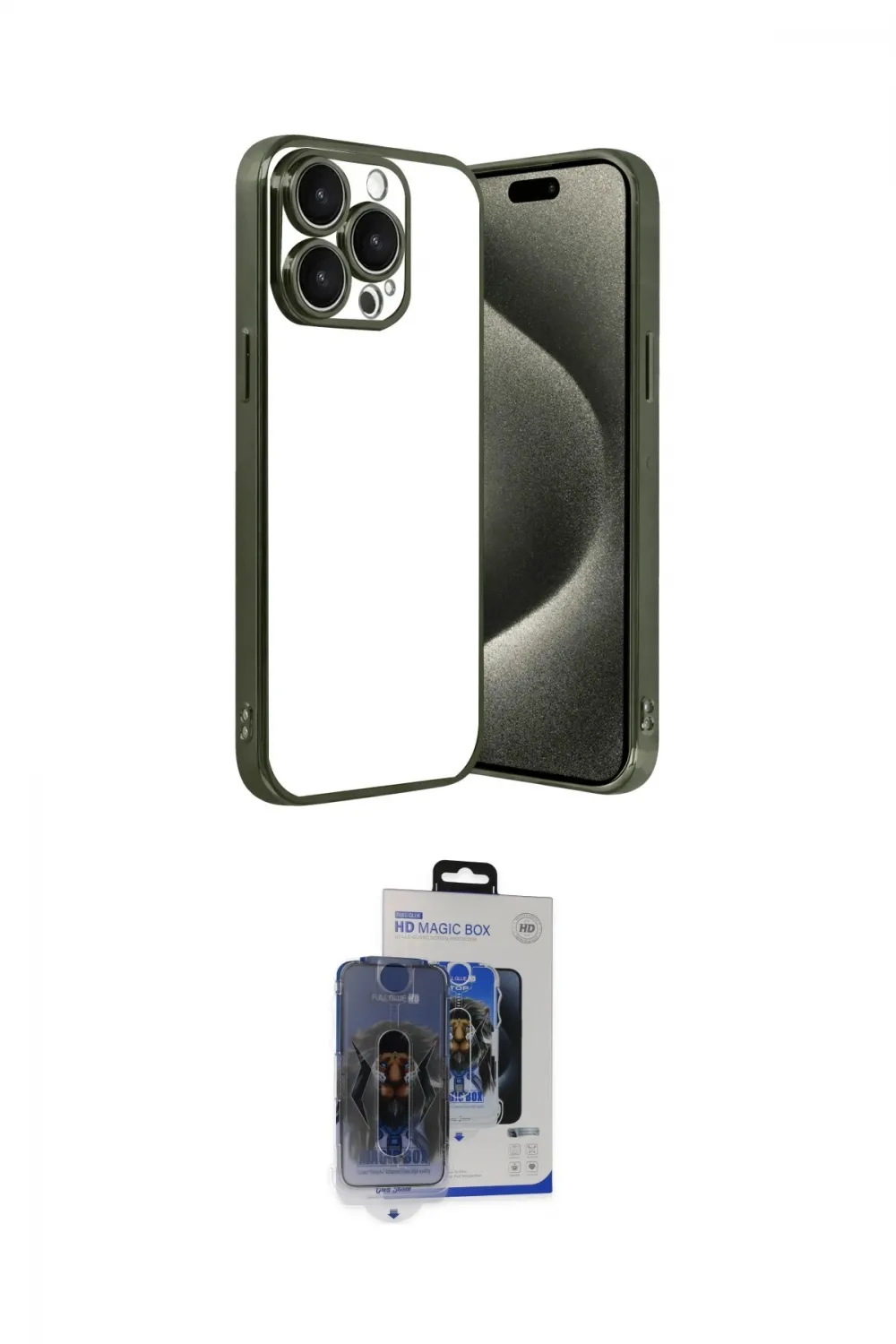 ieg™ iPhone 15 Pro Max Kılıf Vadi Minimal - Siyah Vanessa Magic Cam