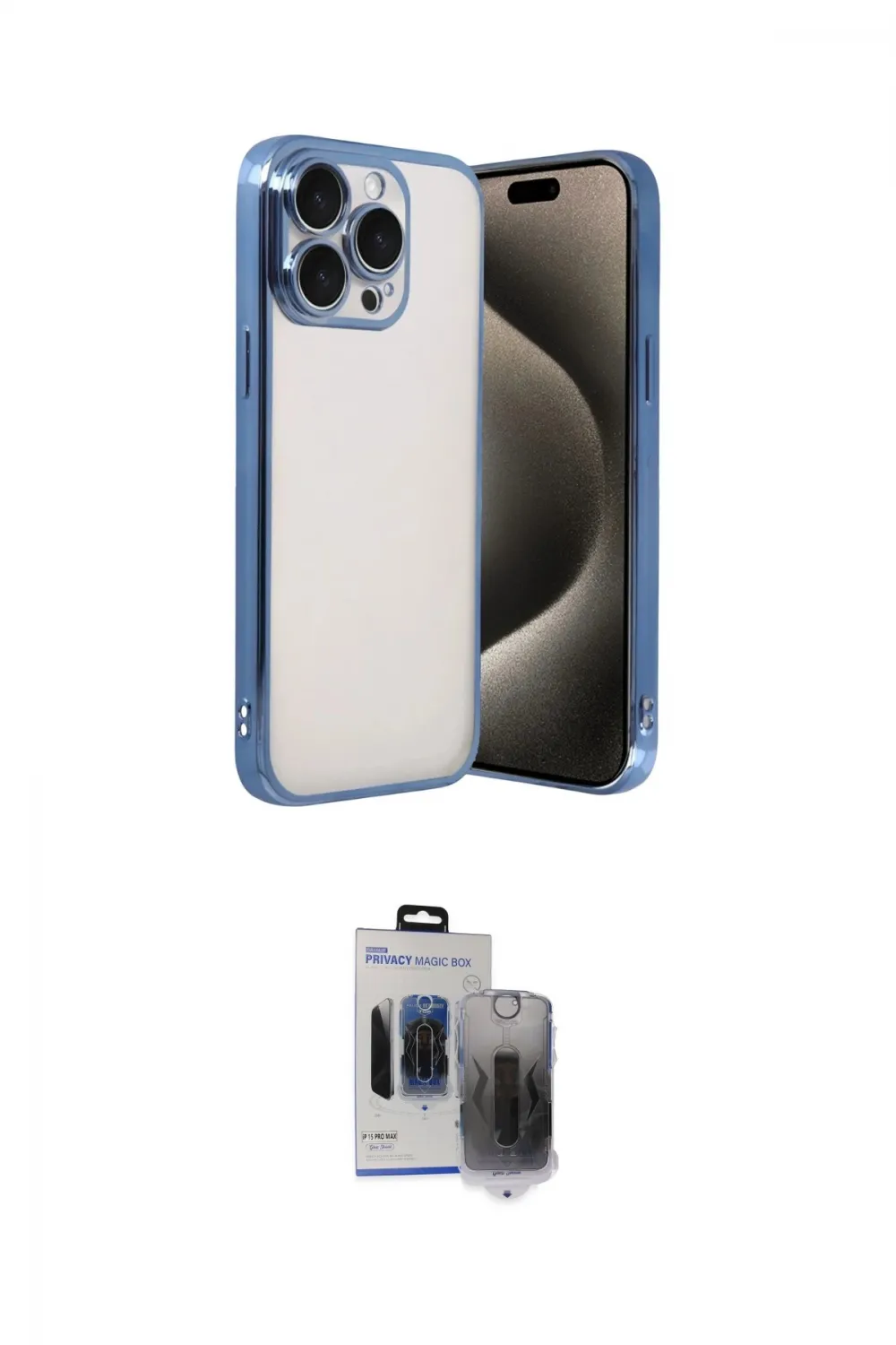 ieg™ iPhone 15 Pro Max Kılıf Vadi Minimal - Siyah Vanessa Magic Hayalet Cam