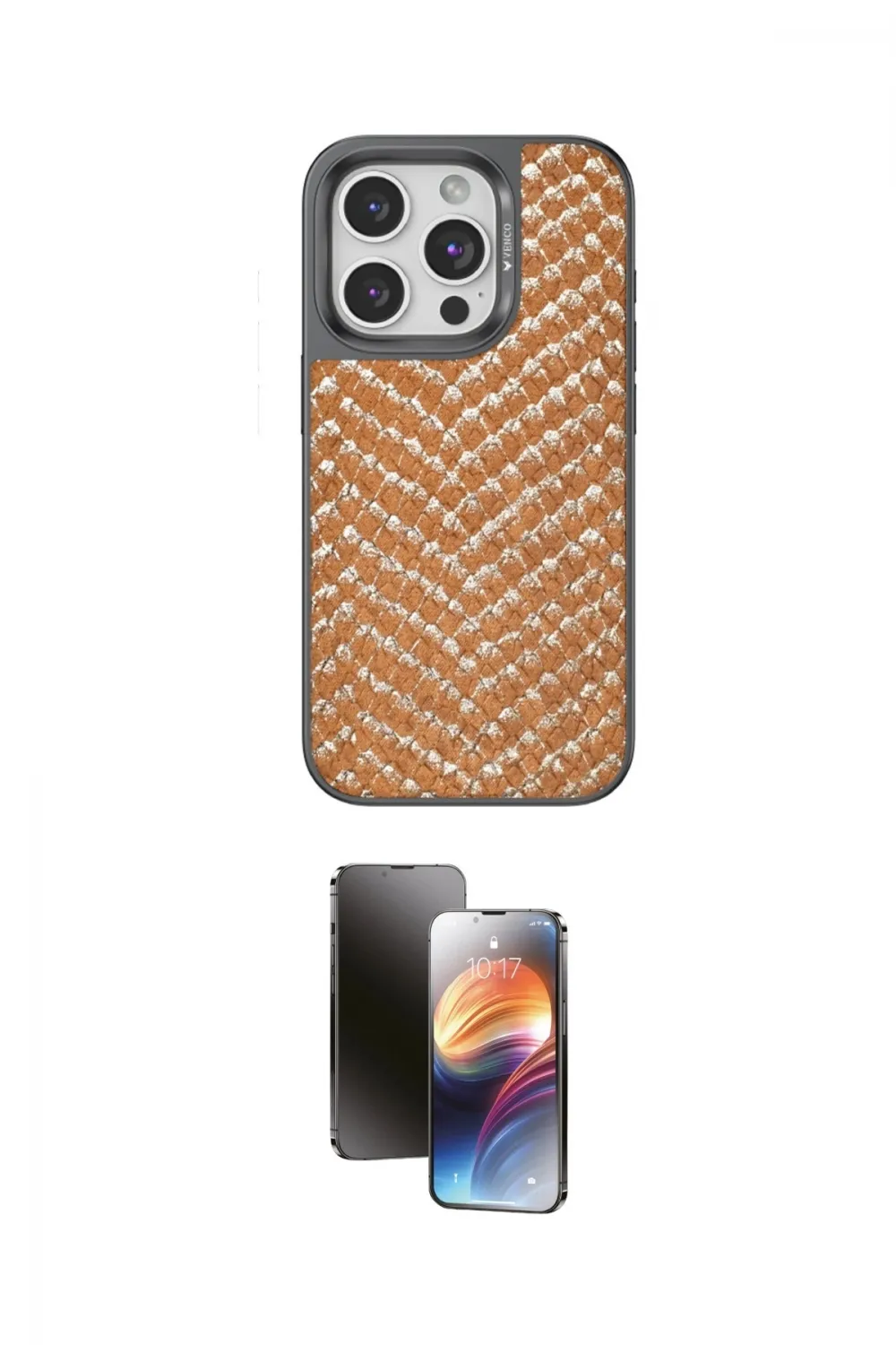 ieg™ iPhone 15 Pro Max Kılıf Vadi Özel Seri - Siyah 3D Antistatik Mat Seramik Nano Ekran Koruyucu