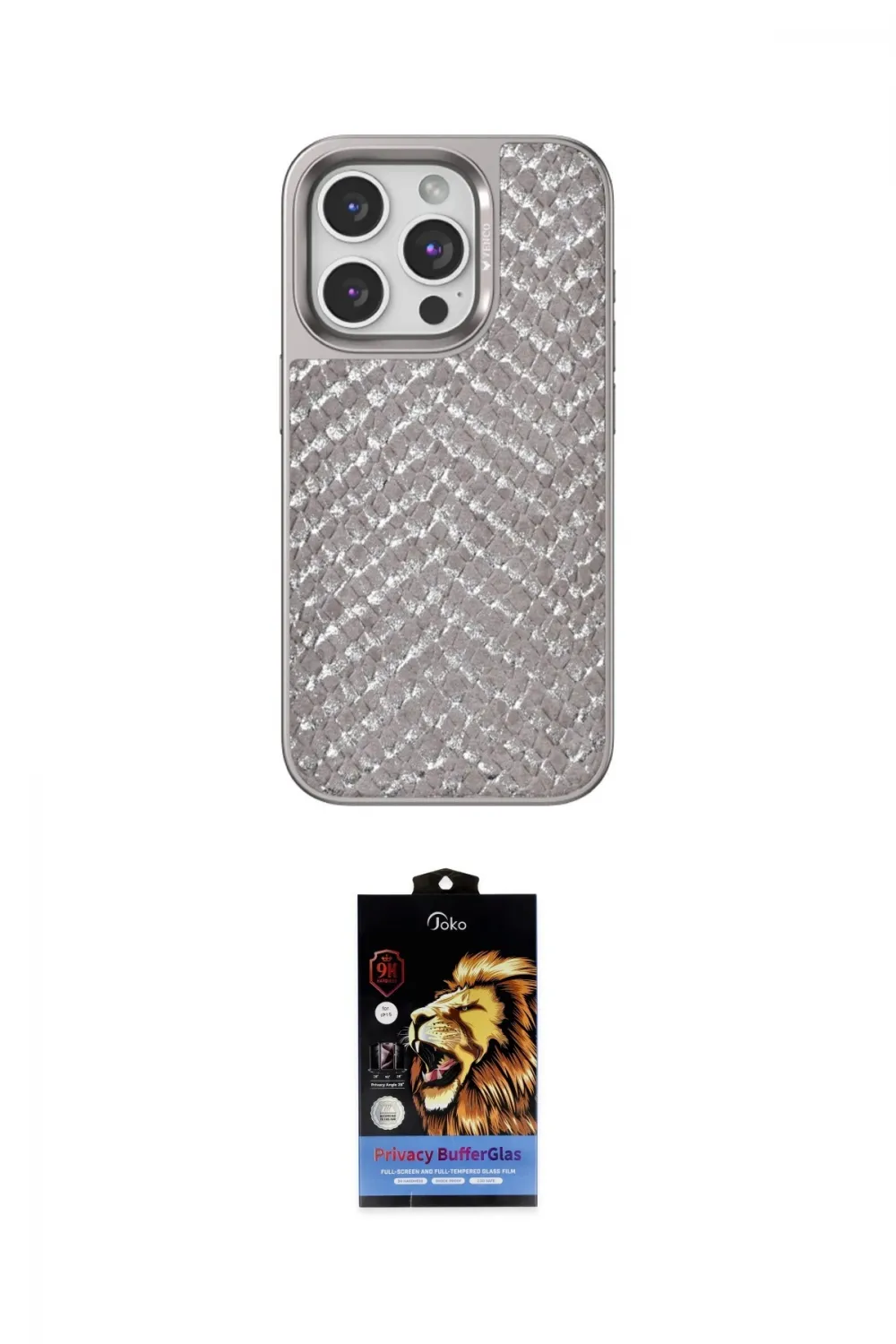 ieg™ iPhone 15 Pro Max Kılıf Vadi Özel Seri - Siyah Buffer Hayalet Cam Ekran Koruyucu