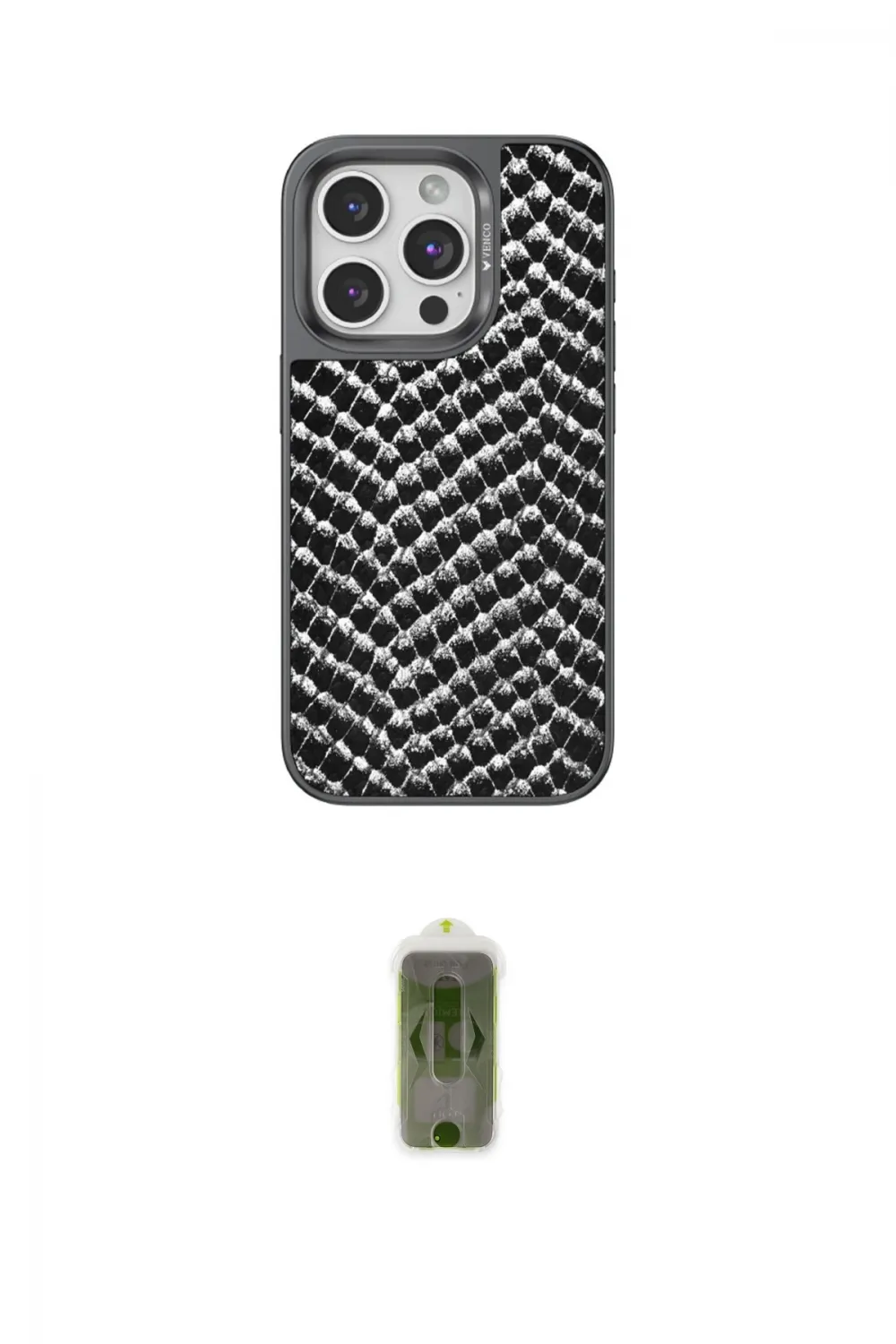 ieg™ iPhone 15 Pro Max Kılıf Vadi Özel Seri - Siyah Joko Magic 5D Hayalet Cam