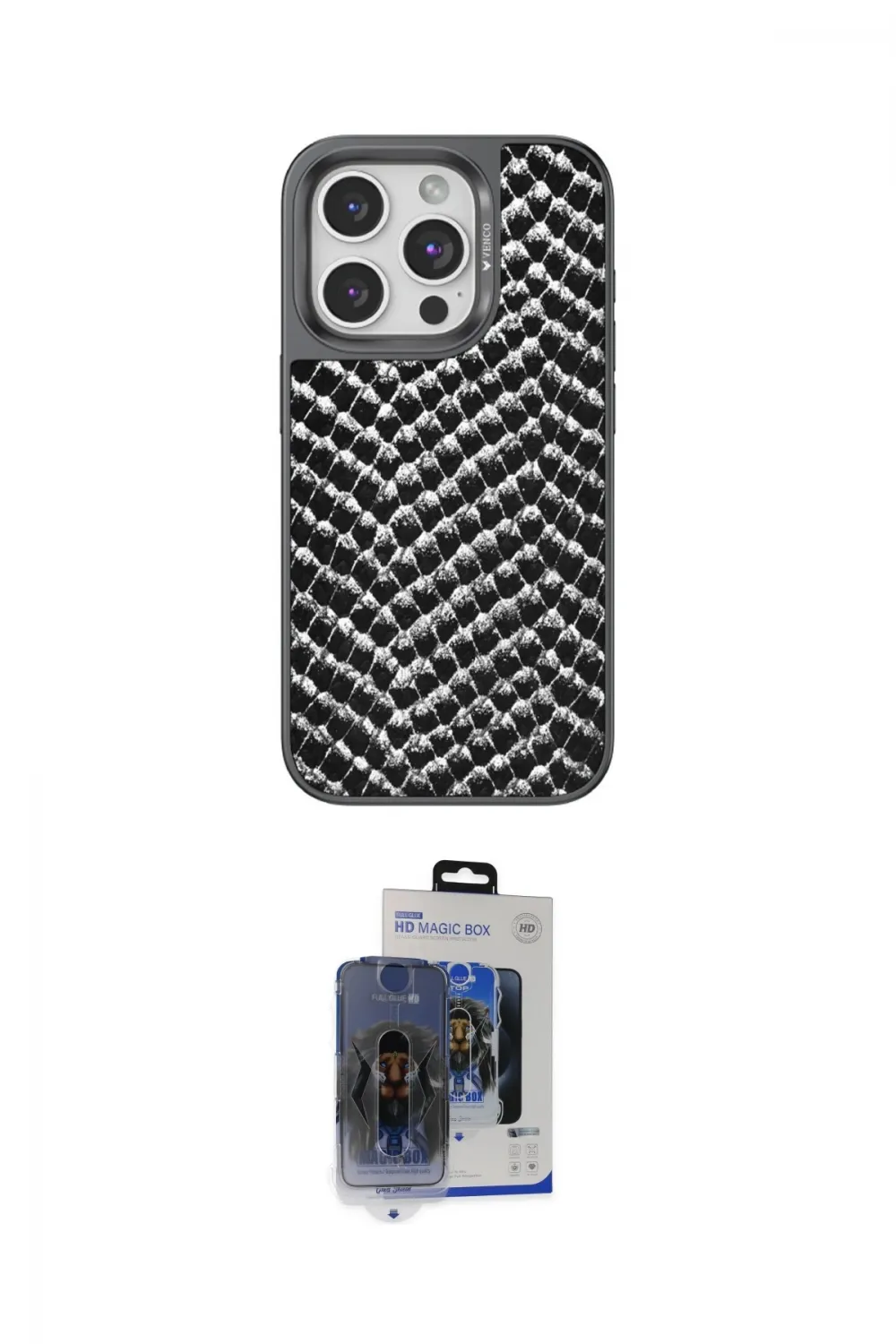 ieg™ iPhone 15 Pro Max Kılıf Vadi Özel Seri - Siyah Vanessa Magic Cam