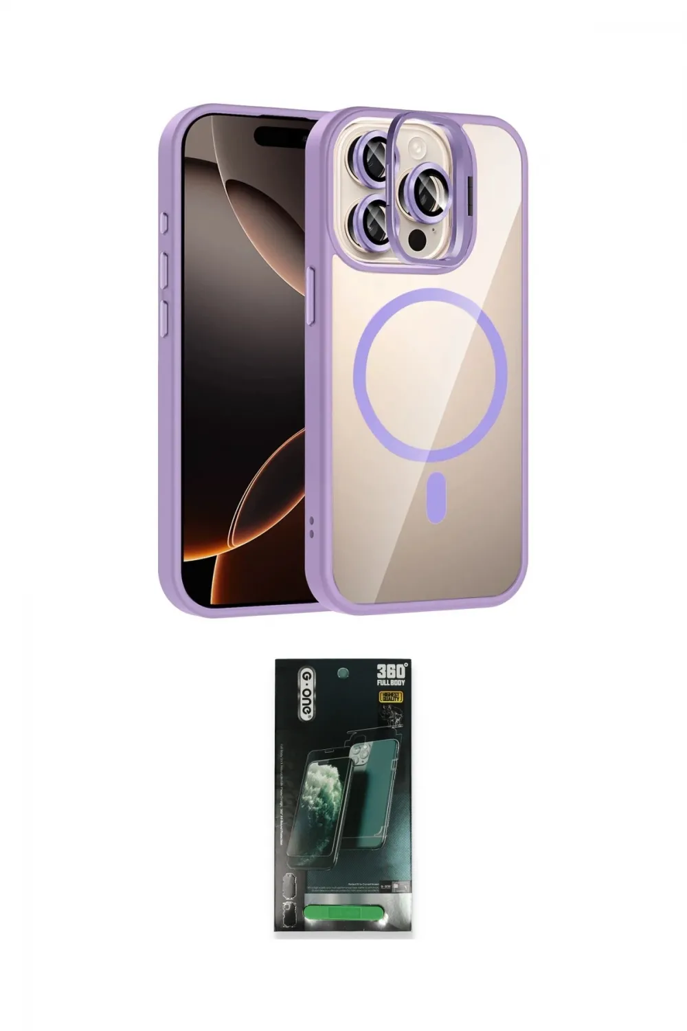 ieg™ iPhone 15 Pro Max Kılıf Yadigar Asil Koleksiyonu - Şeffaf 360 Full Body Arka Koruyucu