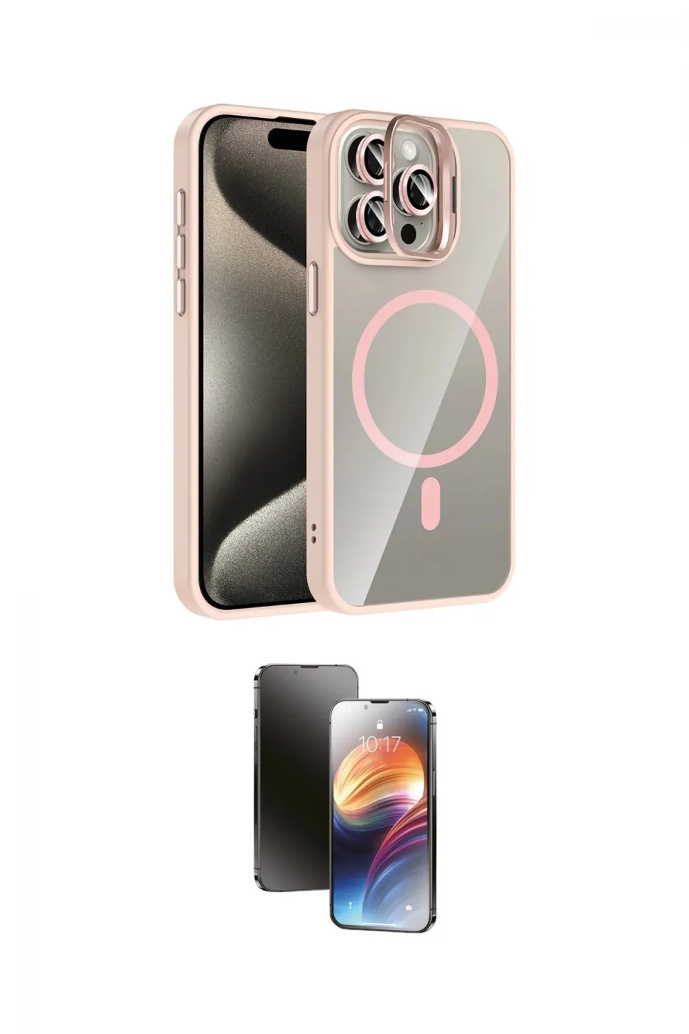 ieg™ iPhone 15 Pro Max Kılıf Yadigar Asil Koleksiyonu - Siyah 3D Antistatik Mat Seramik Nano Ekran Koruyucu