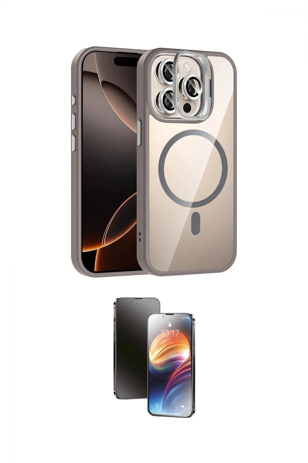 ieg™ iPhone 15 Pro Max Kılıf Yadigar Asil Koleksiyonu - Siyah 3D Antistatik Mat Seramik Nano Ekran Koruyucu