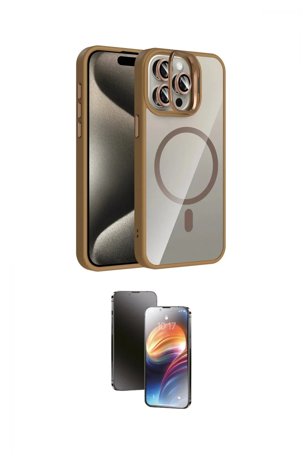 ieg™ iPhone 15 Pro Max Kılıf Yadigar Asil Koleksiyonu - Siyah 3D Antistatik Mat Seramik Nano Ekran Koruyucu