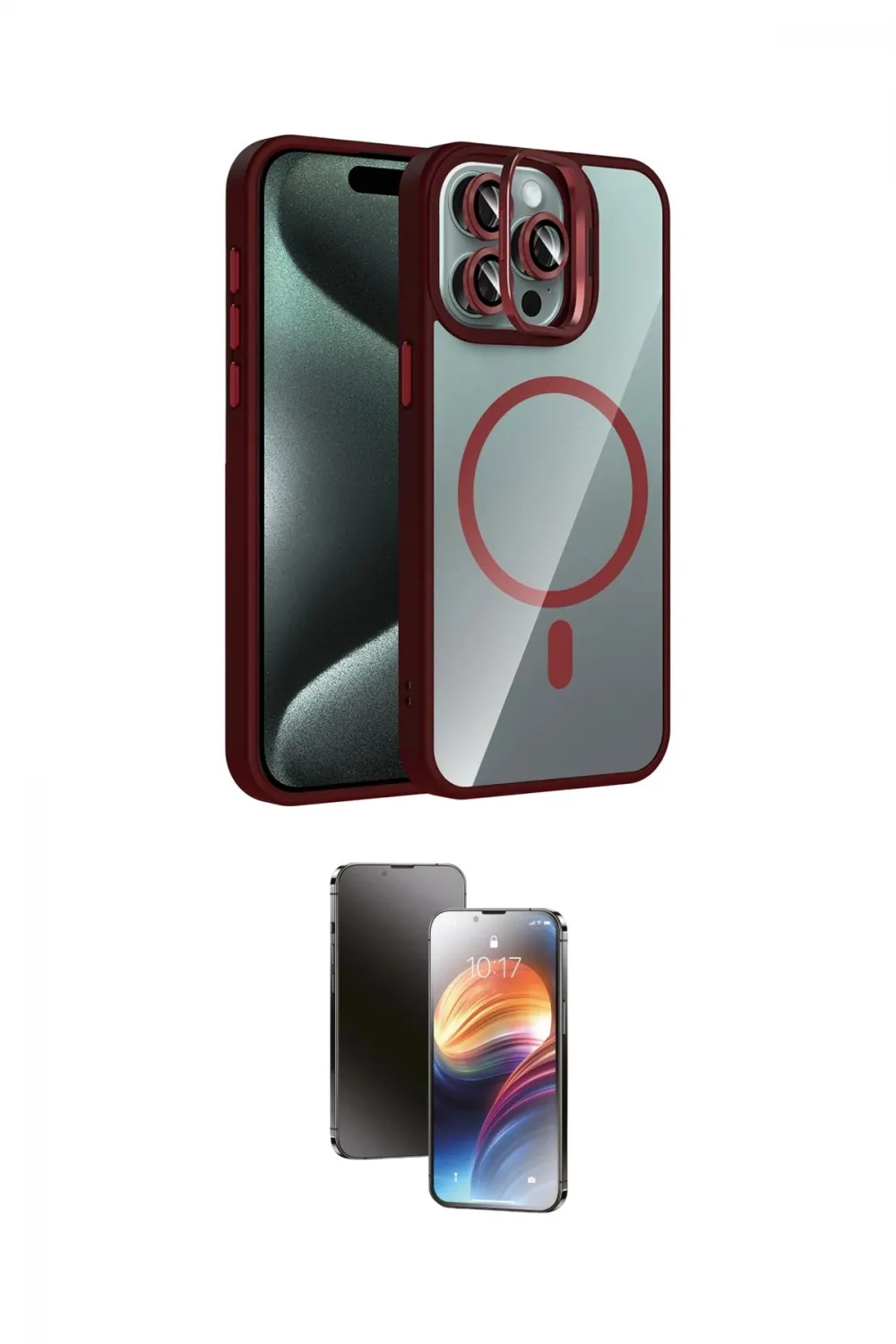 ieg™ iPhone 15 Pro Max Kılıf Yadigar Asil Koleksiyonu - Siyah 3D Antistatik Mat Seramik Nano Ekran Koruyucu