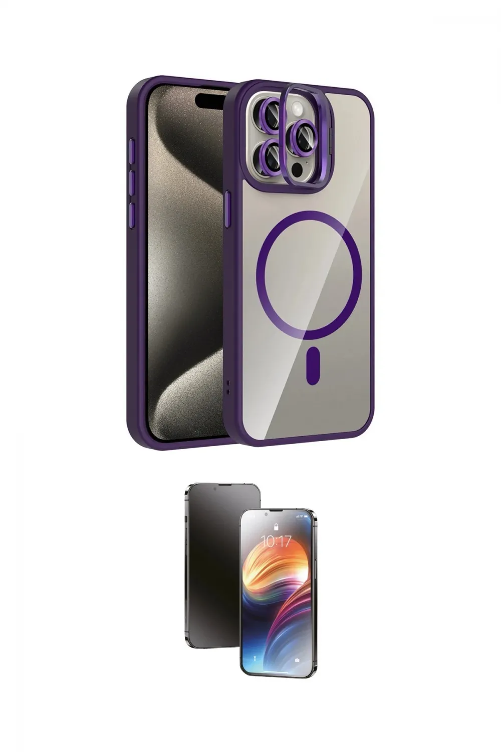 ieg™ iPhone 15 Pro Max Kılıf Yadigar Asil Koleksiyonu - Siyah 3D Antistatik Mat Seramik Nano Ekran Koruyucu