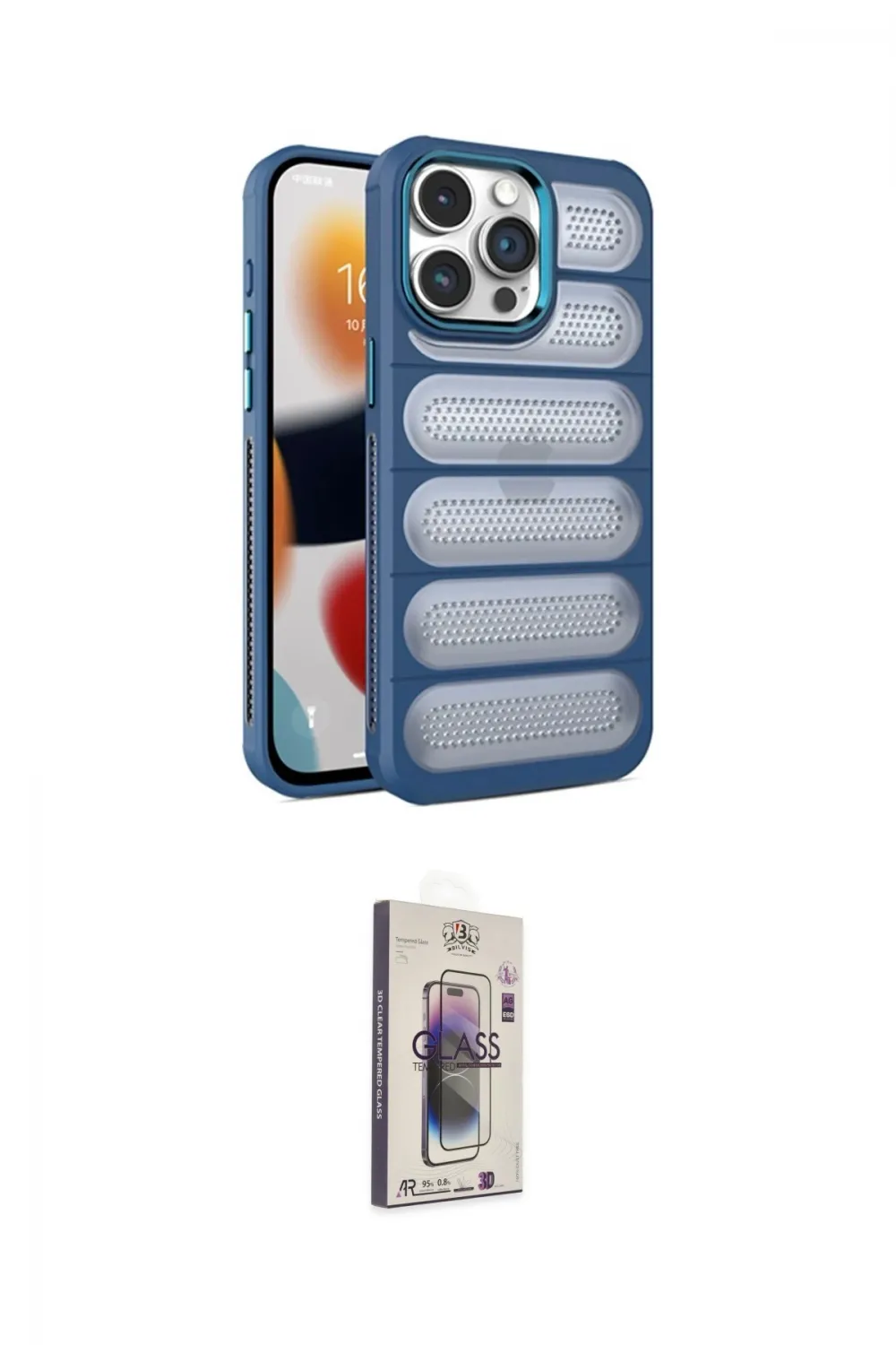 ieg™ iPhone 15 Pro Max Kılıf Yadigar Doku Özel Seri - Siyah Bilvis 3D Cam Ekran Koruyucu