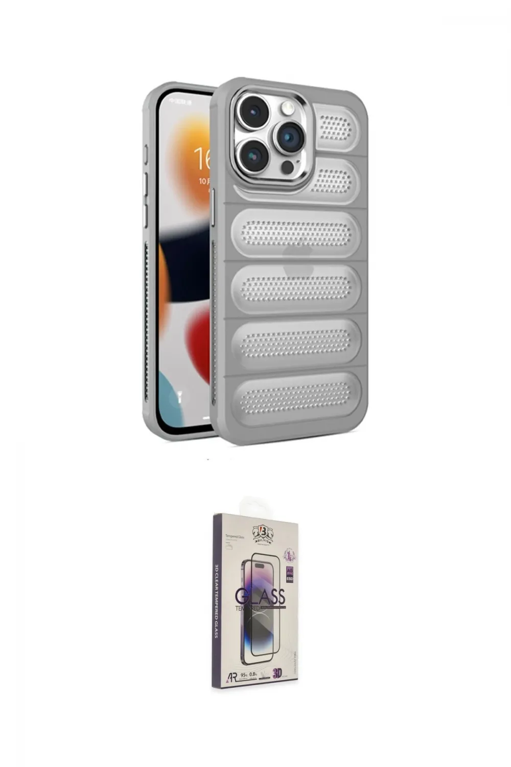 ieg™ iPhone 15 Pro Max Kılıf Yadigar Doku Özel Seri - Siyah Bilvis 3D Cam Ekran Koruyucu