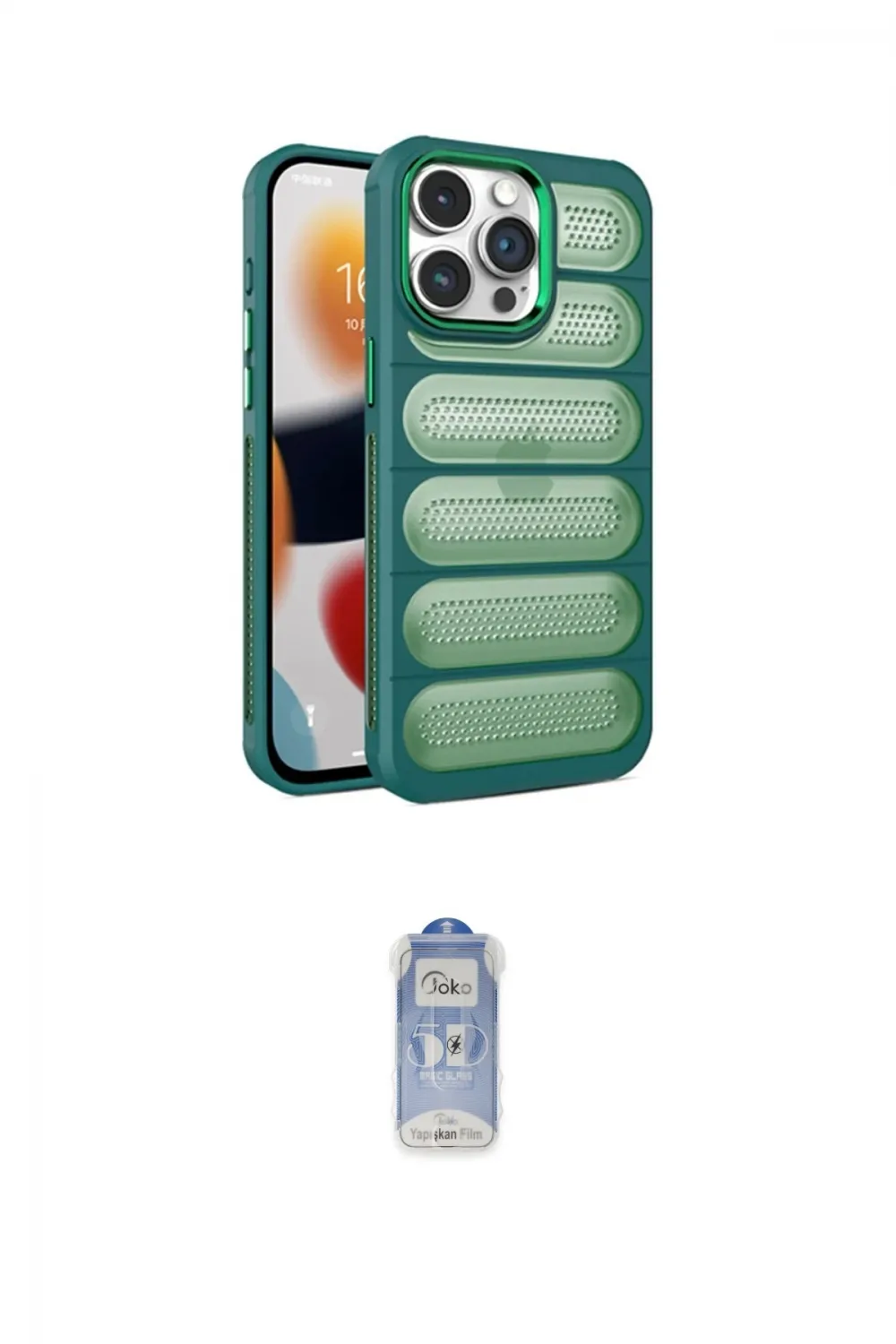 ieg™ iPhone 15 Pro Max Kılıf Yadigar Doku Özel Seri - Siyah Joko Magic 5D Cam