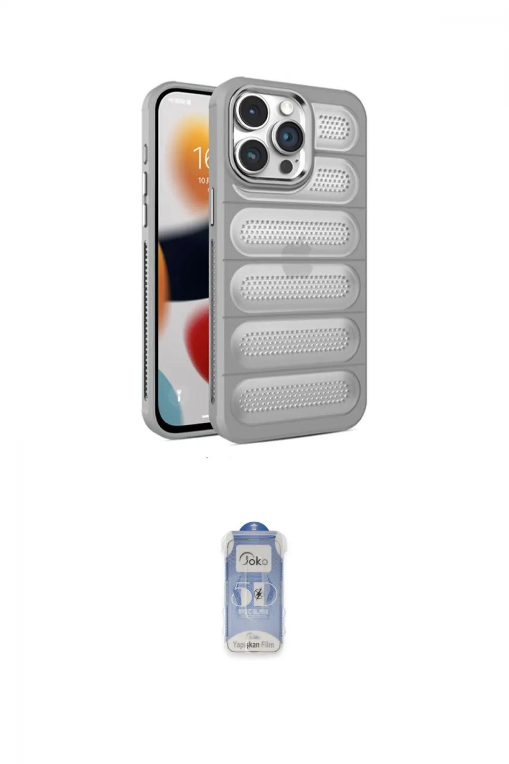 ieg™ iPhone 15 Pro Max Kılıf Yadigar Doku Özel Seri - Siyah Joko Magic 5D Cam